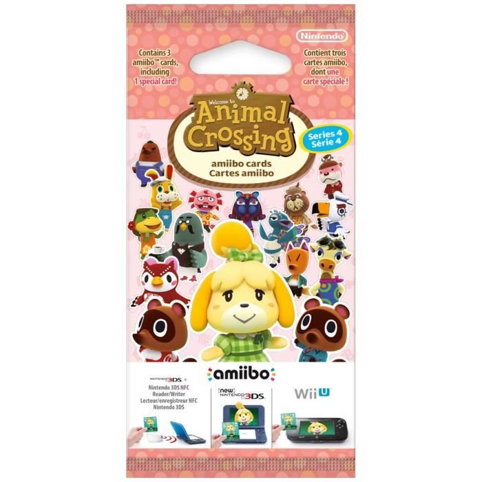 Jouet interactif Nintendo amiibo Animal Crossing Cards - Series 4 Pack 3 Pièces 3 Unités
