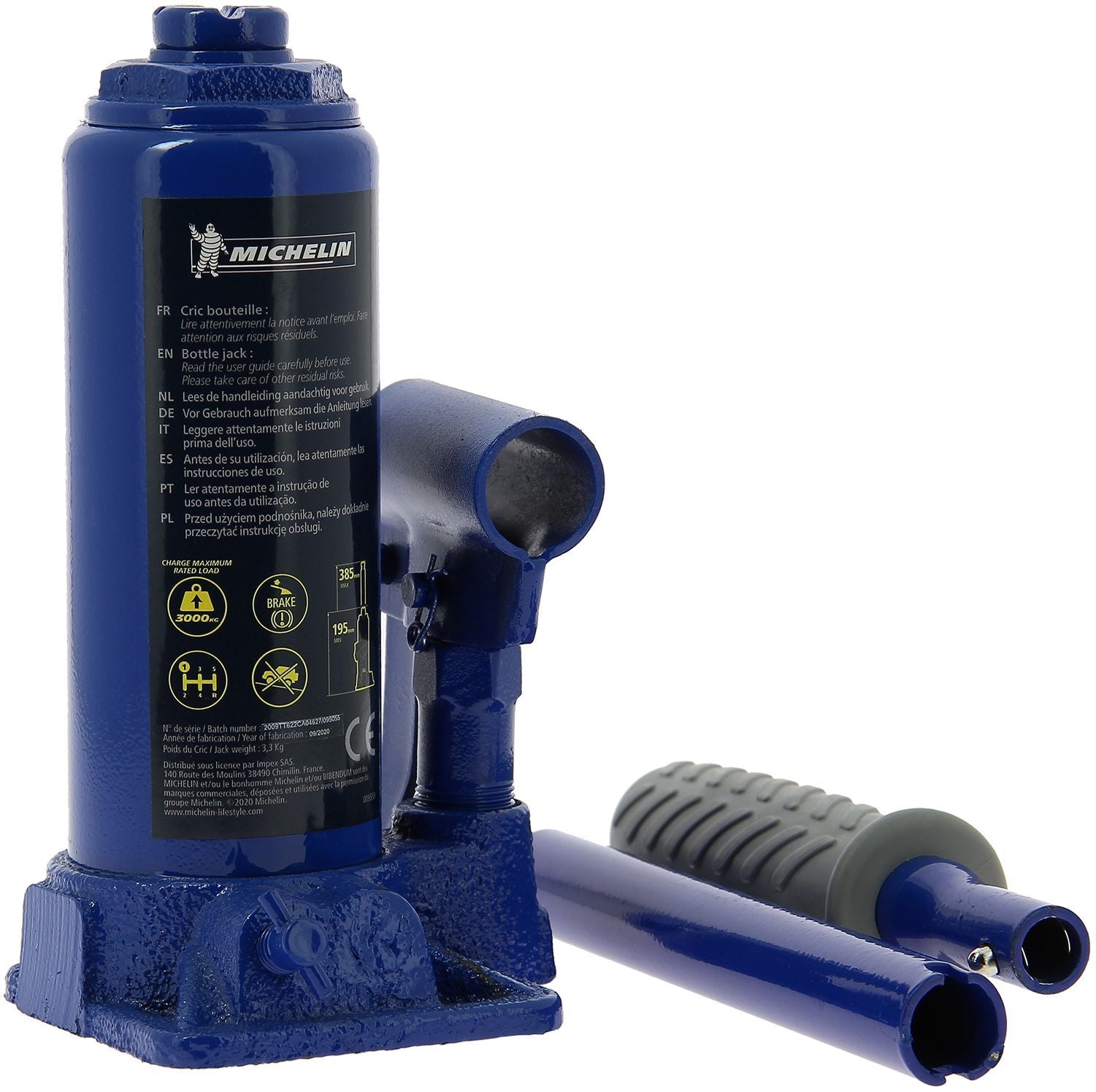Cric de levage Michelin 3 T Bleu