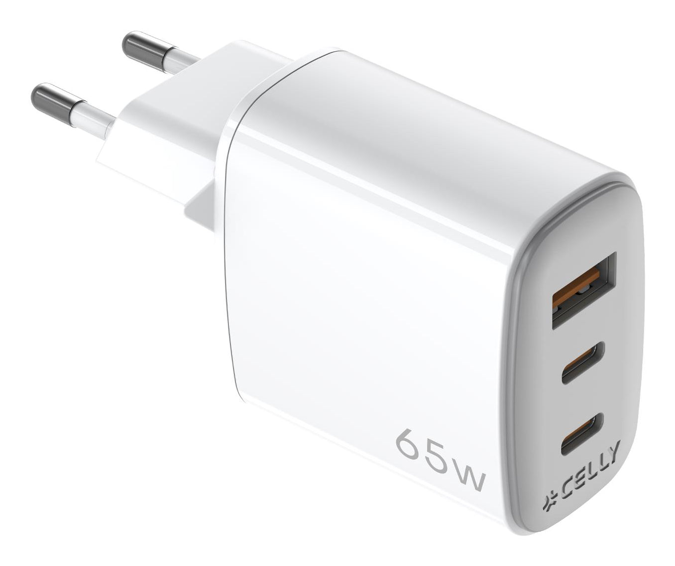 Chargeur mural Celly UPTC1USB2USBC65 Blanc