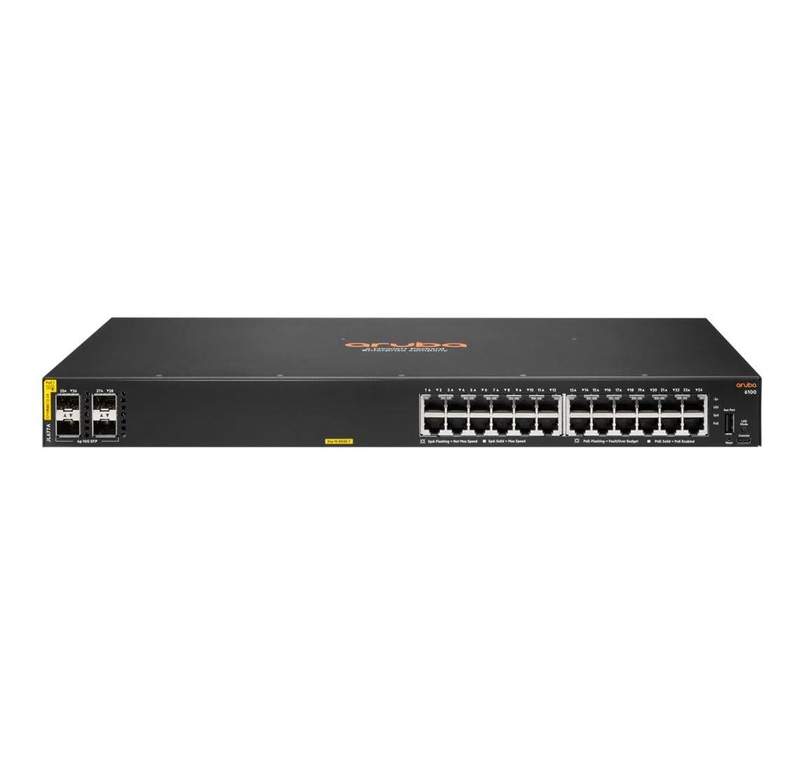 HPE Aruba 6100 24G 4SFP+ Switch POE+ 370W JL677A
