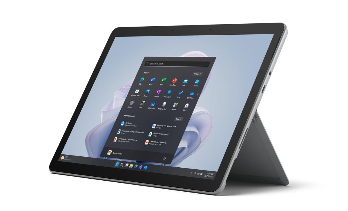 Microsoft Surface Go 4 for Business - Tablette - Intel N-series - N200 / jusqu'à 3.7 GHz - Win 11 Pro - UHD Graphics - 8 Go RAM - 256 Go SSD - 10.5" écran tactile 1920 x 1280 - Wi-Fi 6, NFC - platine