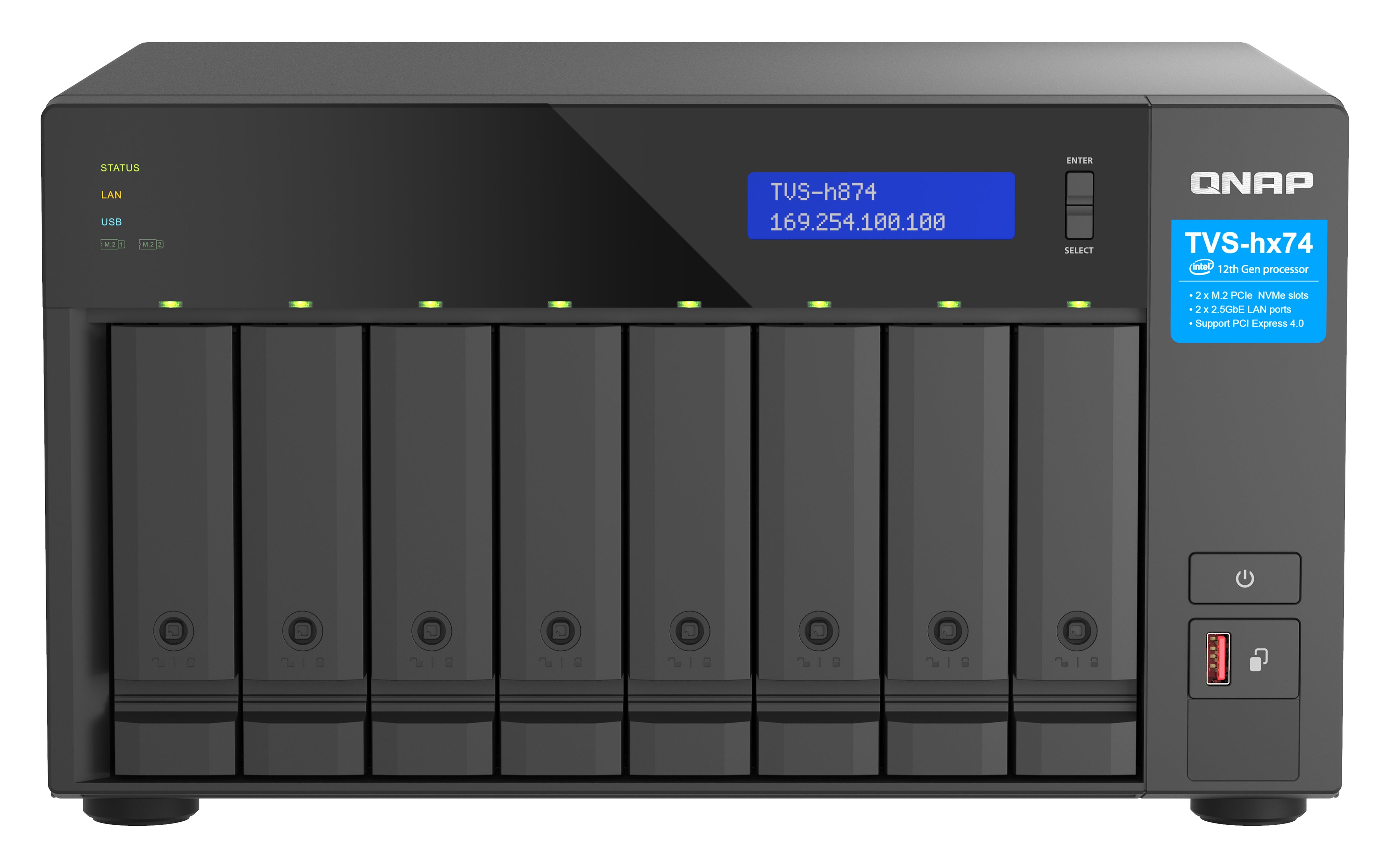 Stockage réseau Qnap TVS-H874T-I9-64G Noir
