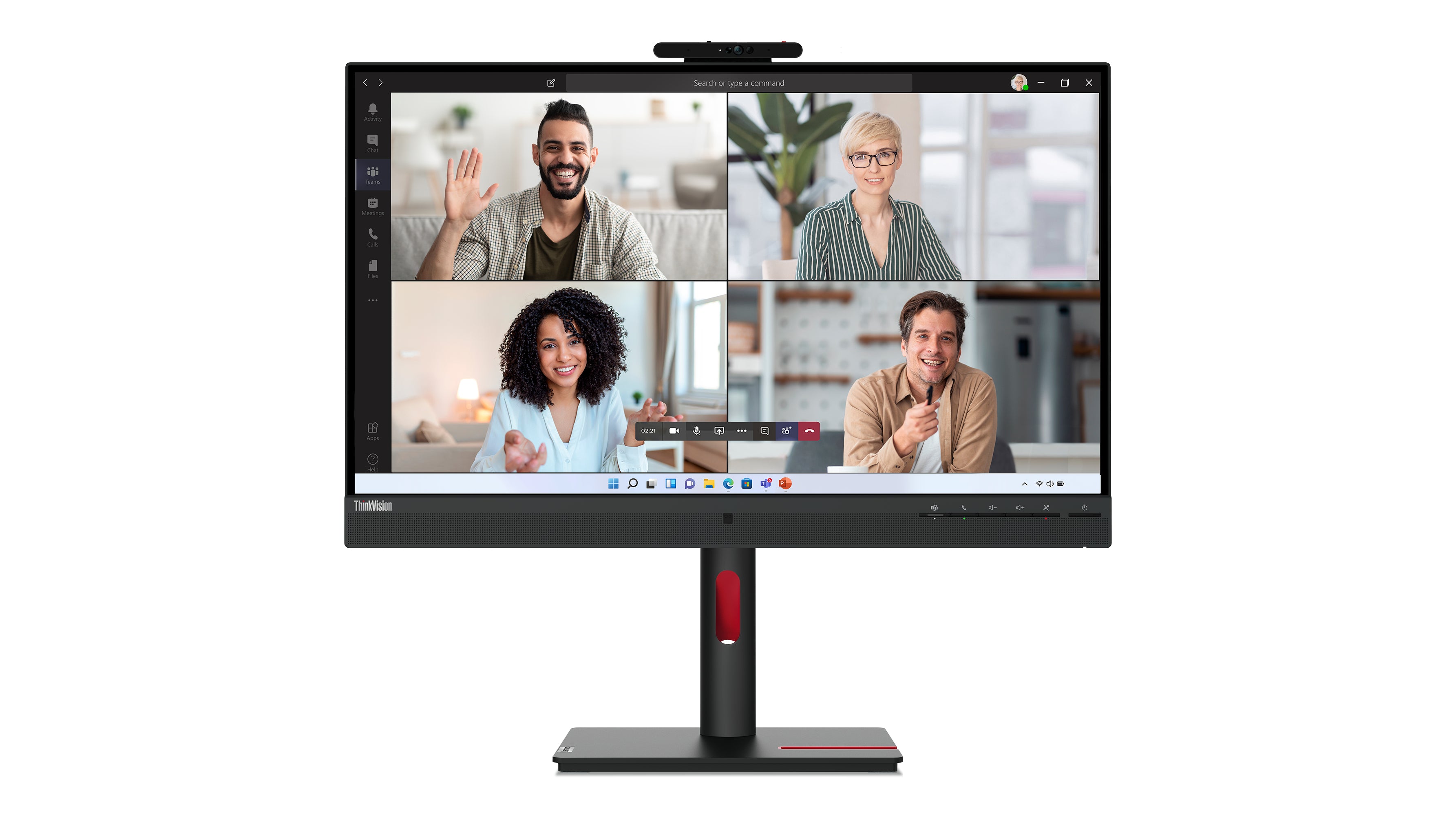 Lenovo ThinkVision T27hv-30 - Écran LED - 27" - 2560 x 1440 QHD - IPS - 300 cd/m² - 1000:1 - 4 ms - HDMI, DisplayPort, USB-C - haut-parleurs - noir corbeau