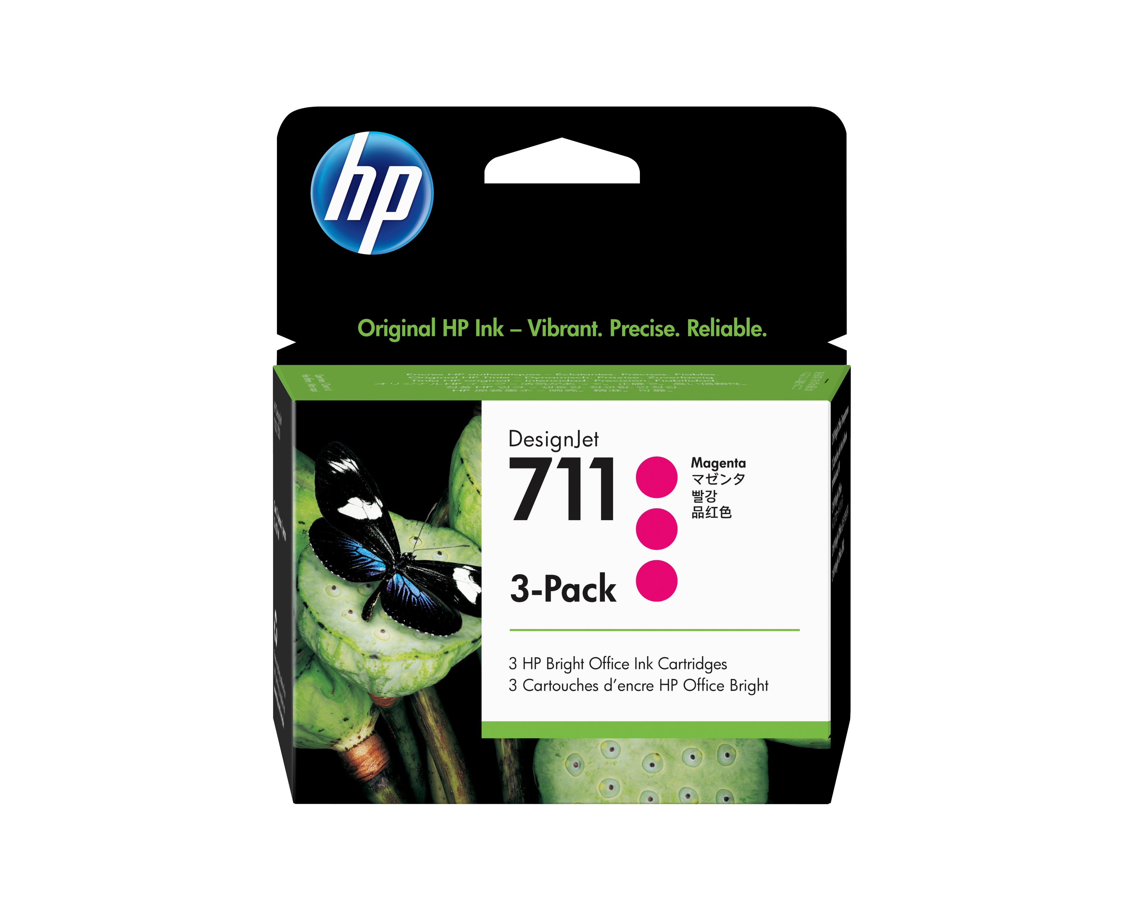 HP 711 - Pack de 3 - 29 ml - magenta - original - DesignJet - cartouche d'encre - pour DesignJet T100, T120, T120 ePrinter, T125, T130, T520, T520 ePrinter, T525, T530
