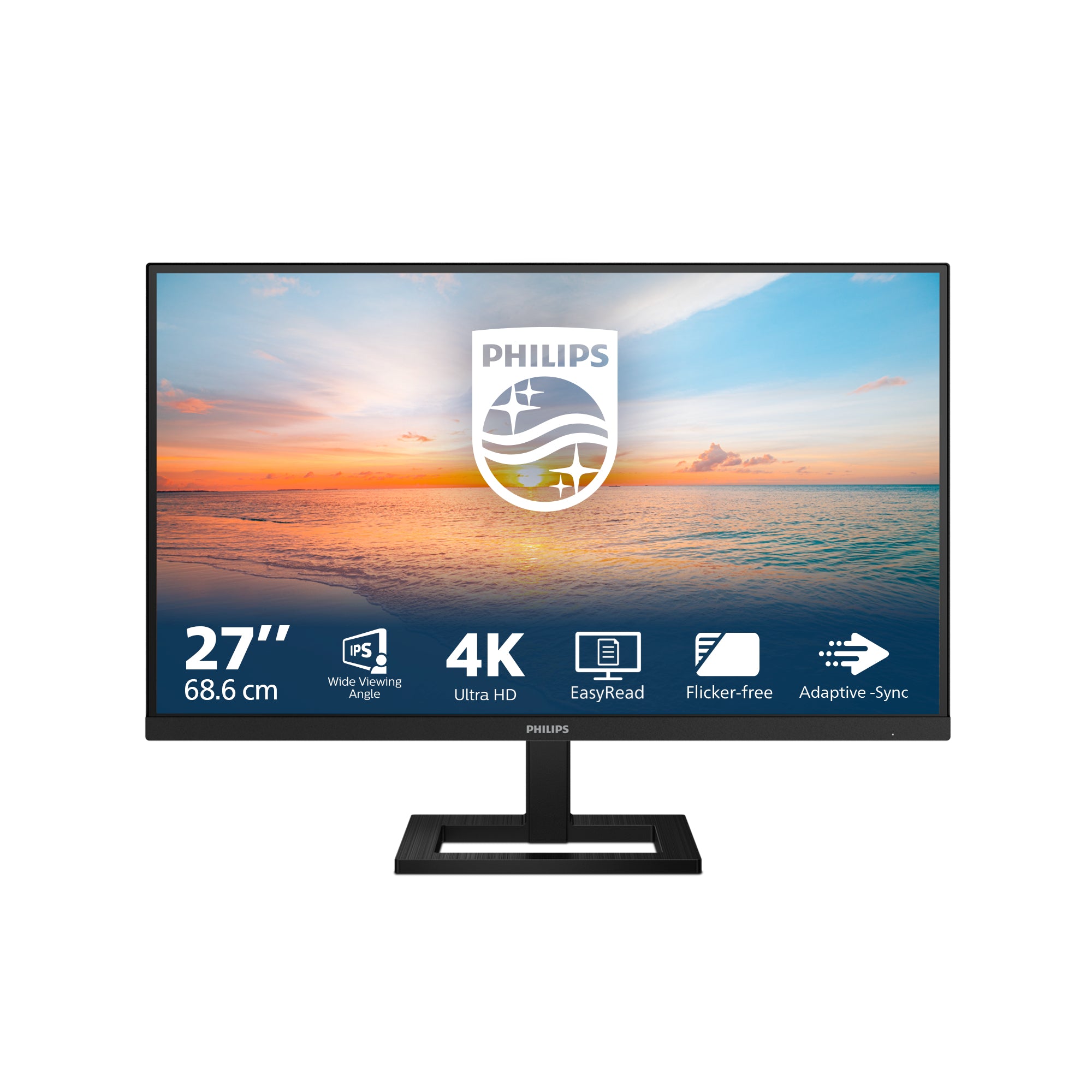 Philips 27E1N1900AE - 1000 Series - écran LED - 27" - 3840 x 2160 4K UHD (2160p) @ 60 Hz - IPS - 350 cd/m² - 1000:1 - HDR10 - 4 ms - 2xHDMI, USB-C - haut-parleurs - noir