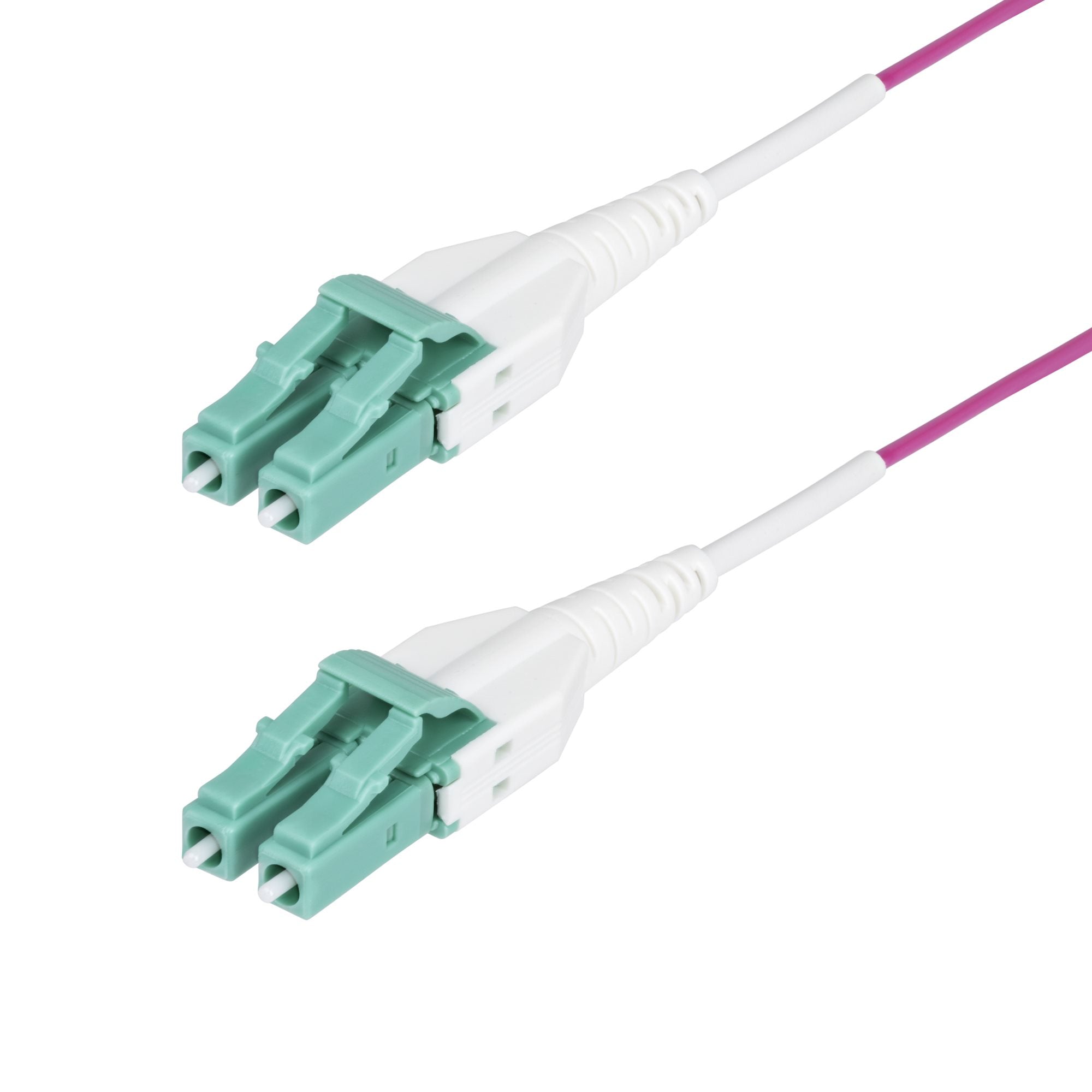StarTech.com 1m (3.3ft) LC/LC (UPC) OM4 Multimode Fiber Optic Cable, OFNR - Cordon de raccordement - multi-mode duplex LC/UPC (M) pour multi-mode duplex LC/UPC (M) - 1 m - 1.6 mm - fibre optique - duplex - 50 / 125 microns - OM4 - OFNR - cavalier - violet