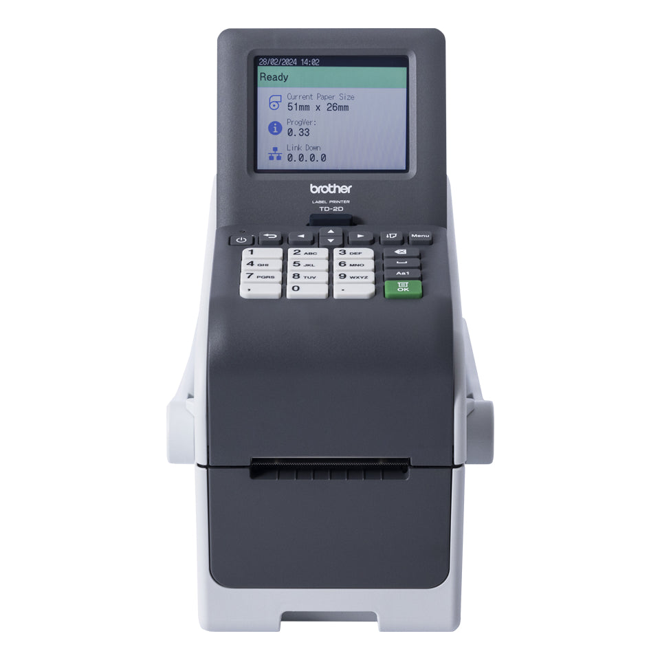 Brother TD-2350DSAH300 - Imprimante d'étiquettes/de reçus - Noir et blanc - thermique direct - Rouleau (6,3 cm) - 300 ppp - jusqu'à 152.4 mm/sec - Wi-Fi(n), Bluetooth 5.2, LAN, USB 2.0, hôte USB