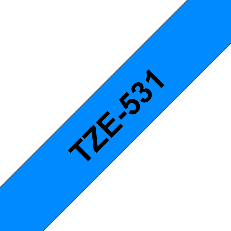 Brother TZe-531 - Noir sur bleu - Rouleau (1,2 cm x 8 m) 1 cassette(s) ruban laminé - pour Brother PT-P750, P950, P-Touch PT-E310, P-Touch Cube PT-P300, P-Touch Cube Pro PT-P910