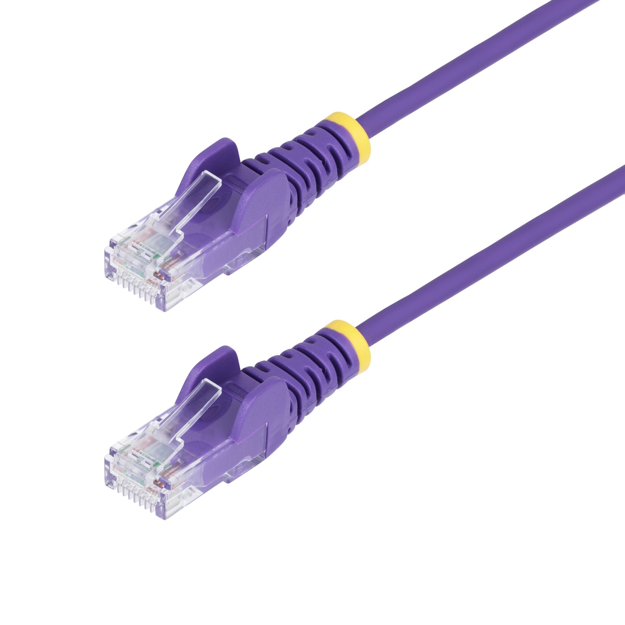 StarTech.com 50cm Purple Slim CAT6 Ethernet Cable, Snagless, 28AWG, LSZH - Cordon de raccordement - RJ-45 (M) pour RJ-45 (M) - 50 cm - 3.6 mm - UTP - CAT 5/5e/6 - IEEE 802.3bt - sans halogène, sans crochet - violet