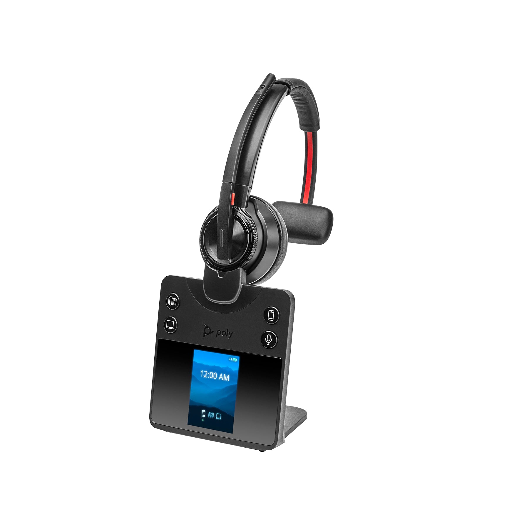 HP Poly Savi 8410 Office - Savi 8400 series - micro-casque - sur-oreille - DECT / Bluetooth - sans fil - noir - Certifié pour Microsoft Teams