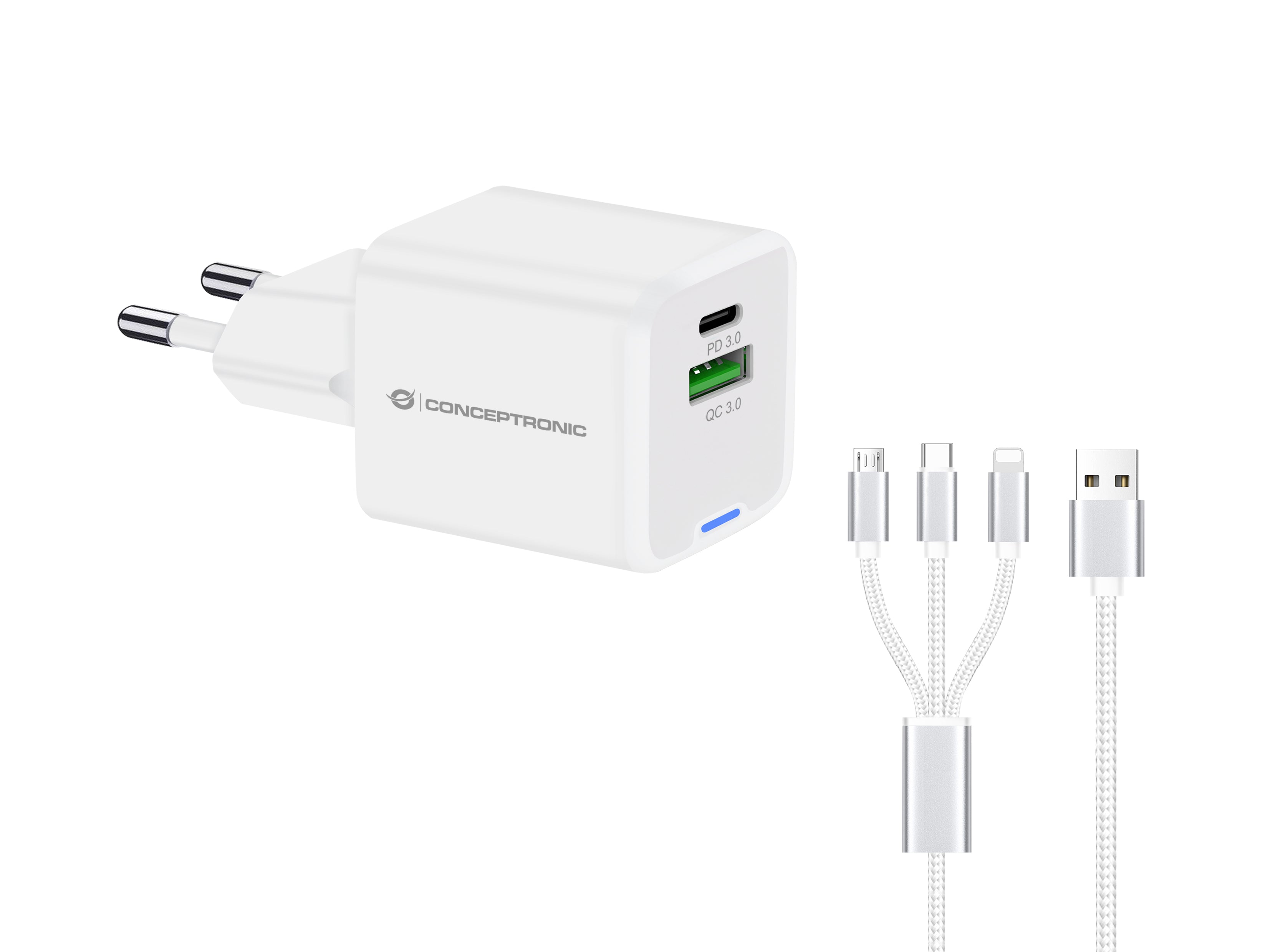 Chargeur mural Conceptronic 120550403101 Blanc Noir 33 W