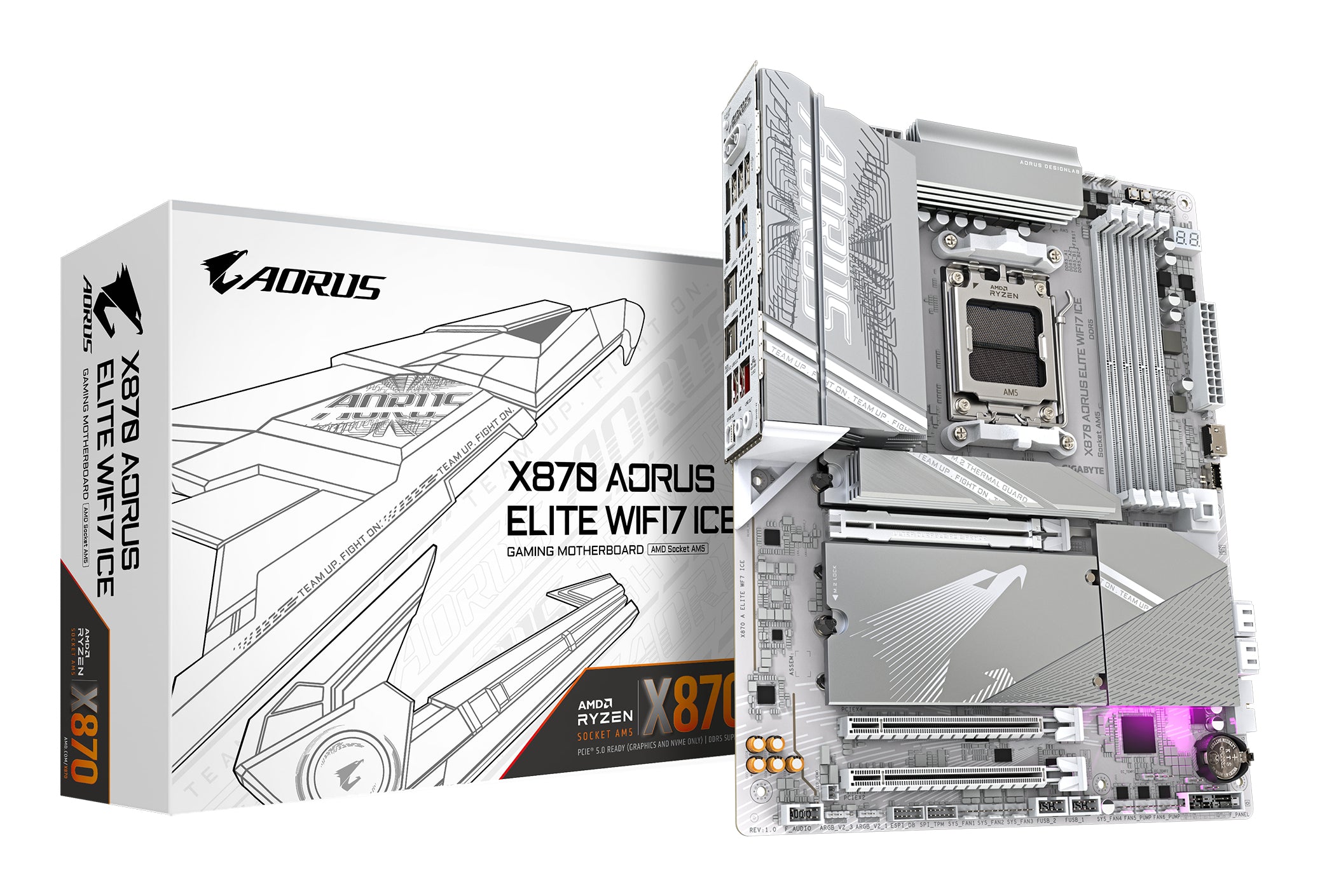 Carte Mère Gigabyte X870 AORUS ELITE WF7 ICE AMD X870 AMD AM5