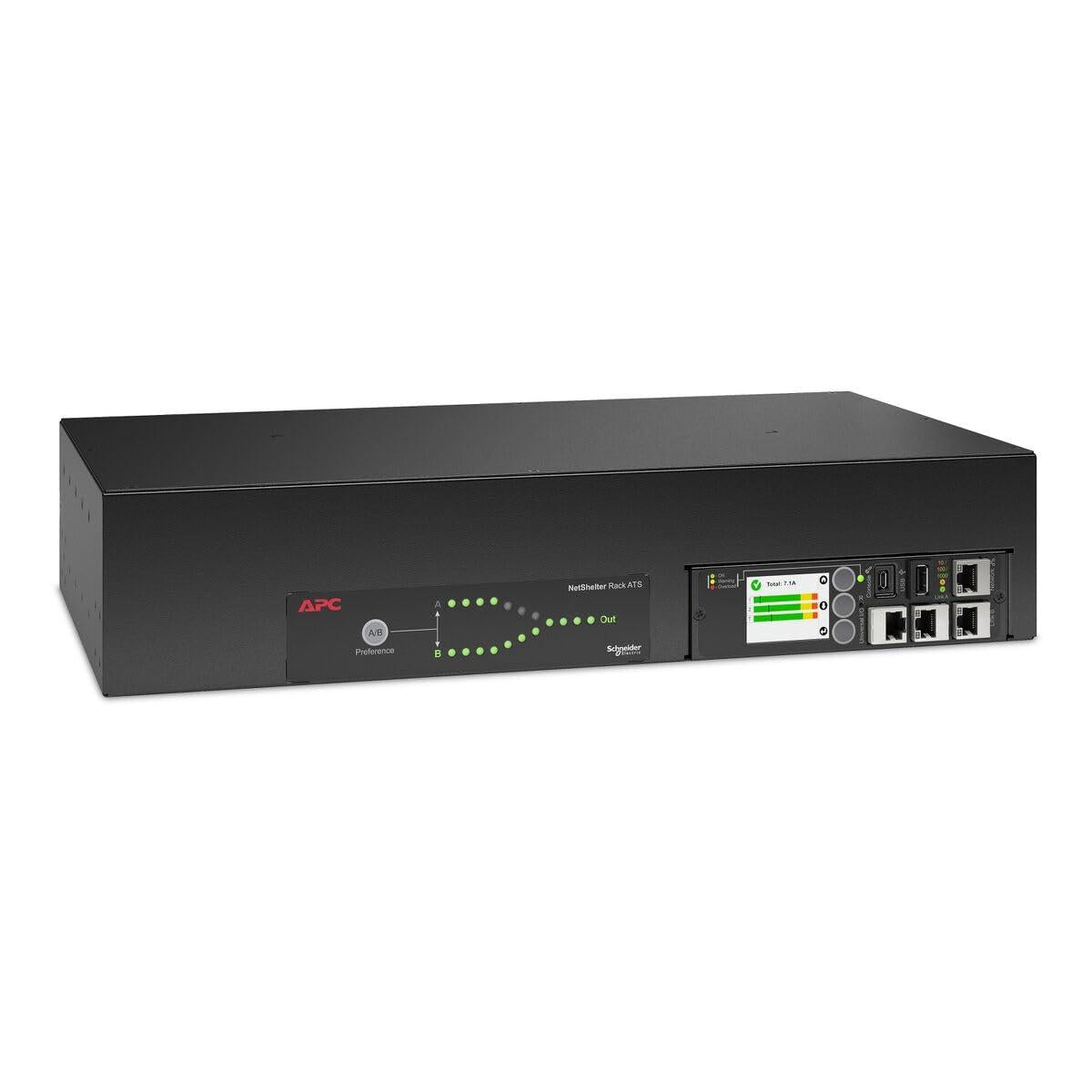 APC ATS NETSHELTER RACK AUTOMATIC TRANSFER SWITCH, 2U, 32A, 230V, 2 IEC 309 IN, 16 C13, 2 C19 OUT, 50/60 HZ