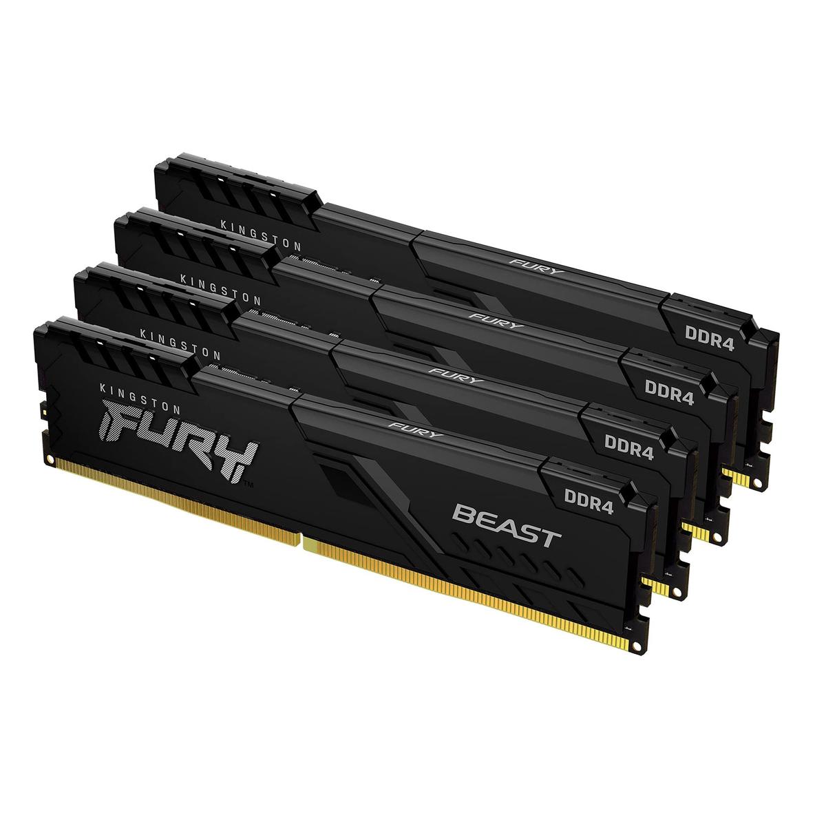 Kingston KF432C16BBK4/128 128GB 3200MHz DDR4 CL16 DIMM (Kit of 4) FURY Beast Black | Kingston