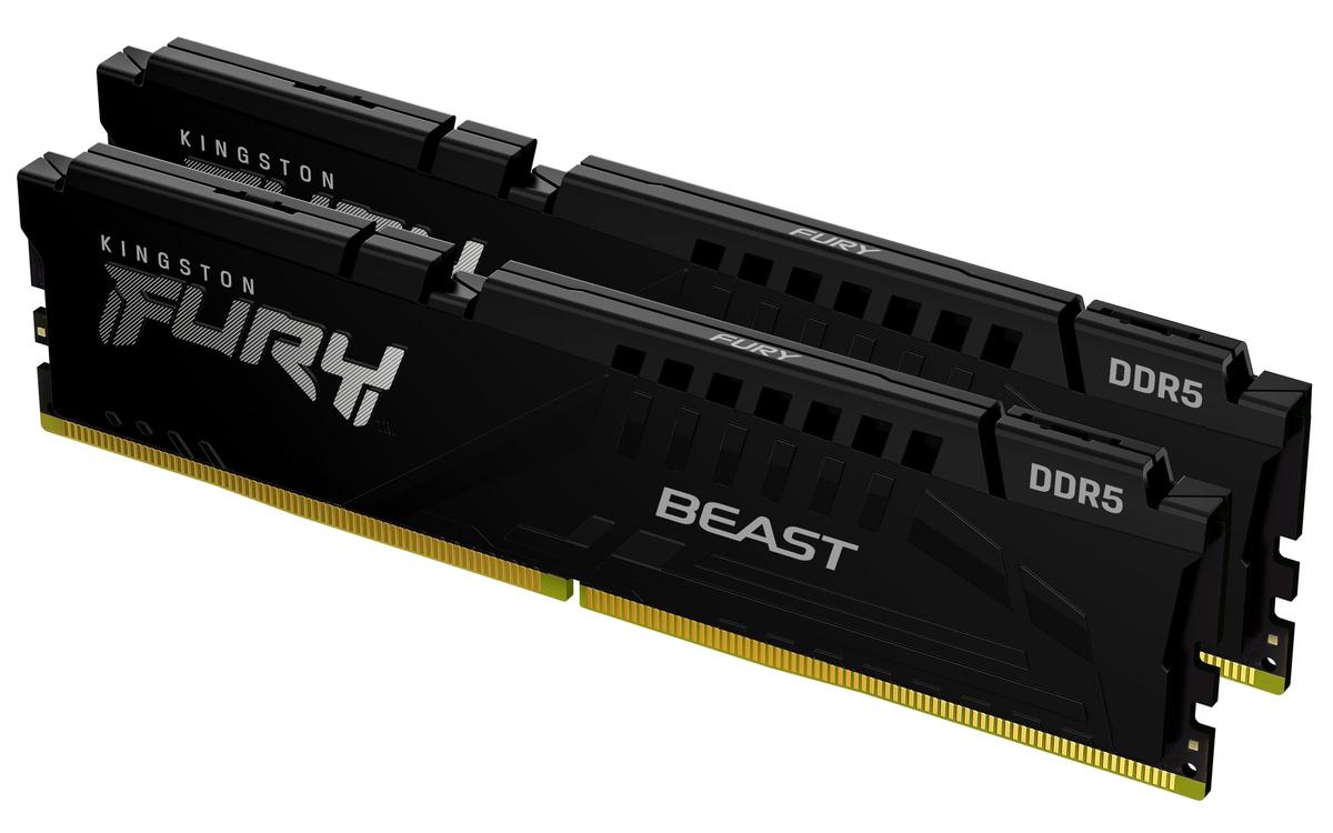 Kingston Fury Beast 64GB DDR5 Memory Kit 5200MHz CL40 2x32GB DIMM Black