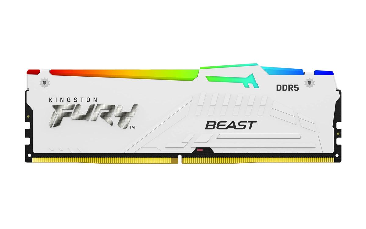 Kingston KF560C30BWEAK2-64 64GB 6000MT/s DDR5 CL30 DIMM (Kit of 2) FURY Beast White RGB EXPO | Kingston