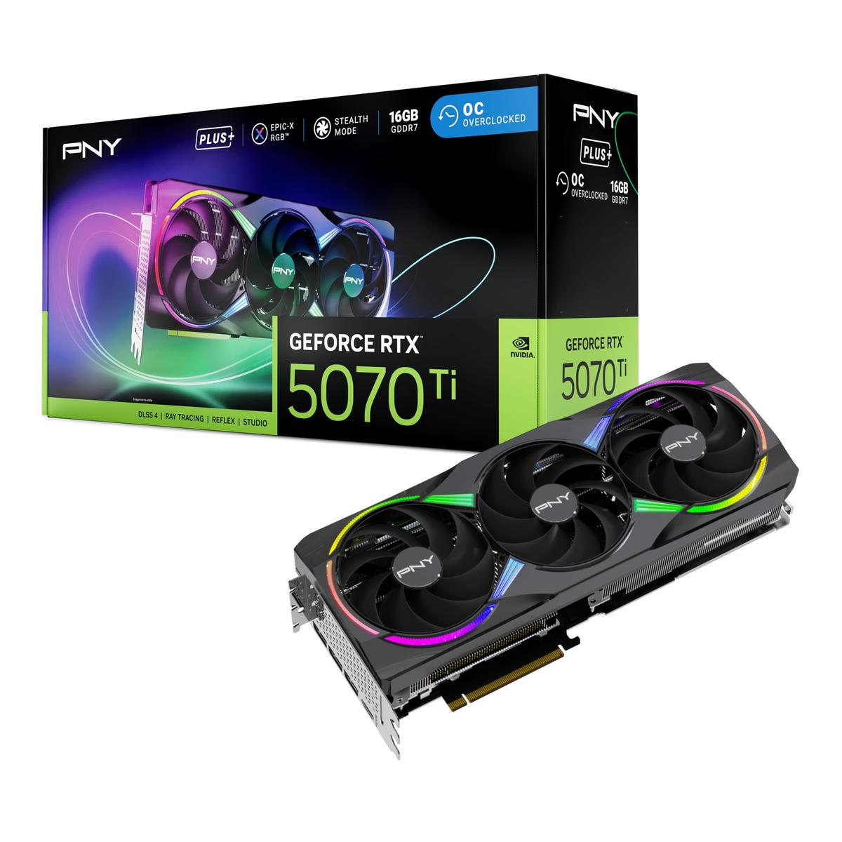 Carte Graphique PNY GeForce RTX 5070 Ti Epic-X Triple Fan OC Plus
