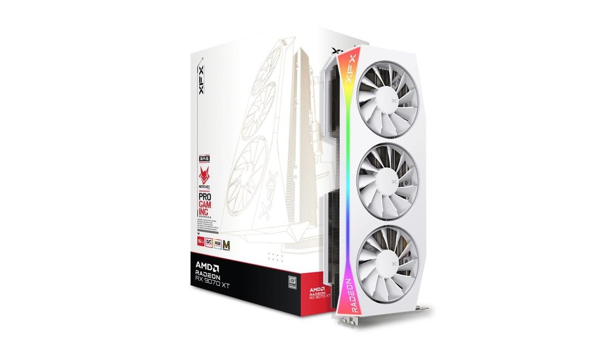 XFX Mercury Radeon RX 9070 XT OC Graphics Card 16GB GDDR6 Magnetic Air Edition RGB
