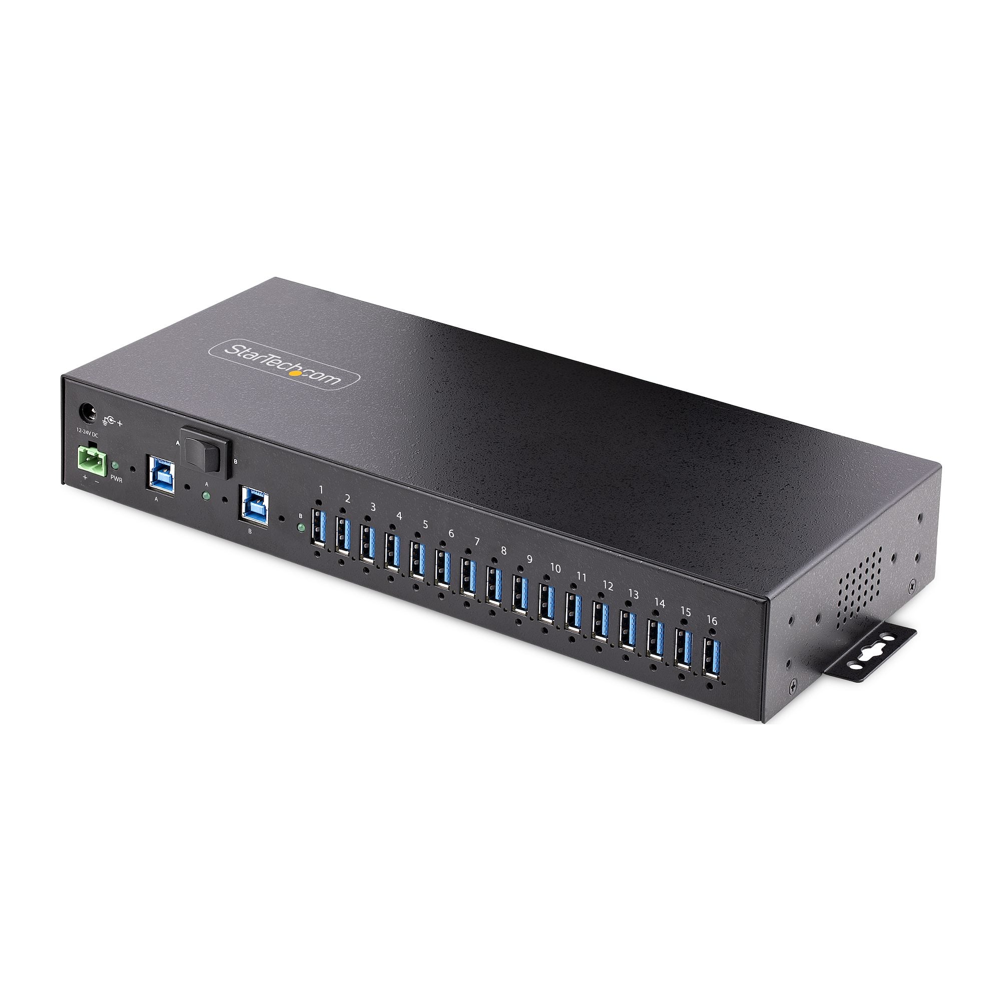 StarTech.com Hub USB 3.0 5Gbps Industriel 16 Ports - Hub USB 3.0 Alimenté - Concentrateur (hub) - industriel - 16 x USB 3.2 Gen 1 - de bureau, Montage sur rail DIN, Montable sur rack