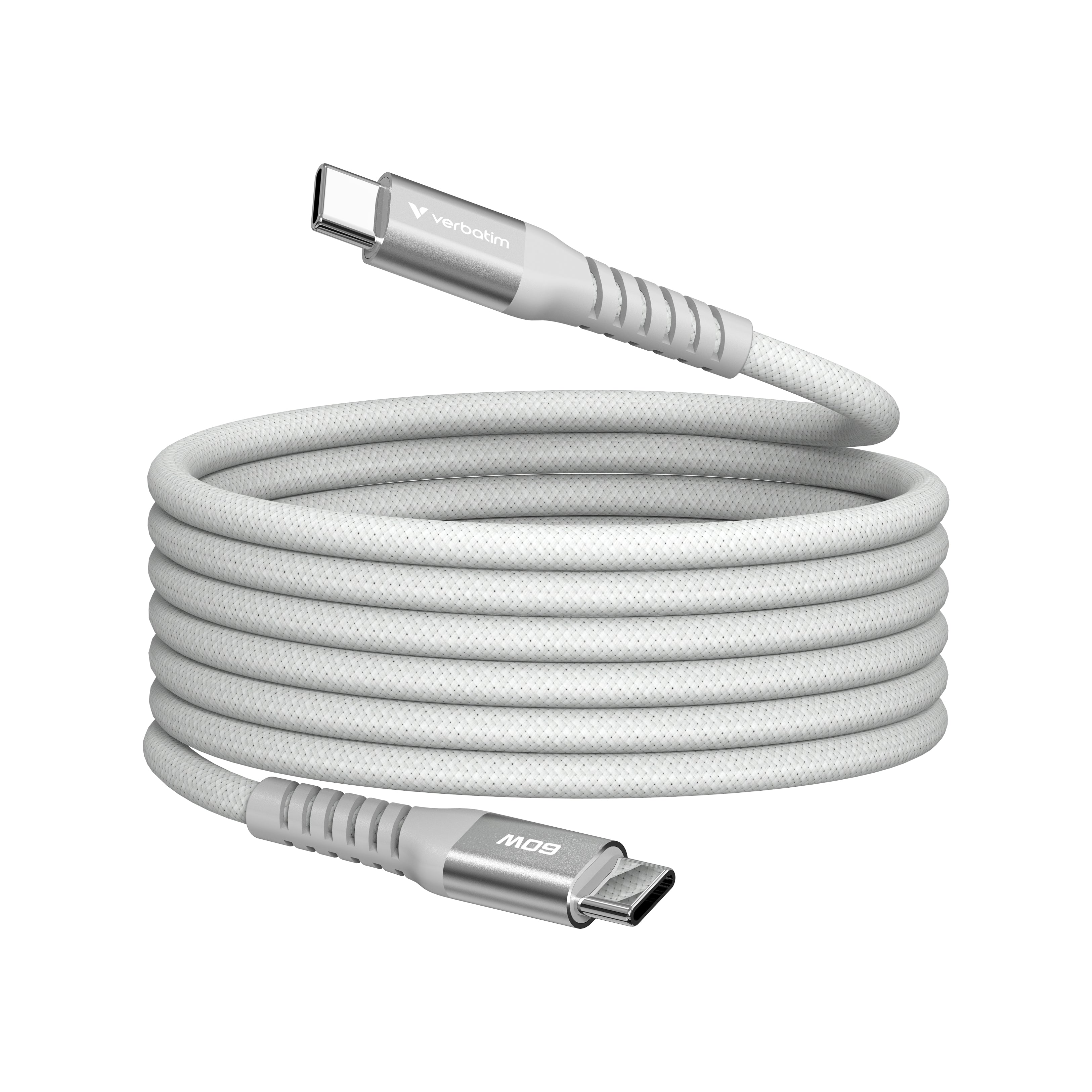 Câble Verbatim USB-C magnétique 1,2m M/M 60W (Gris)