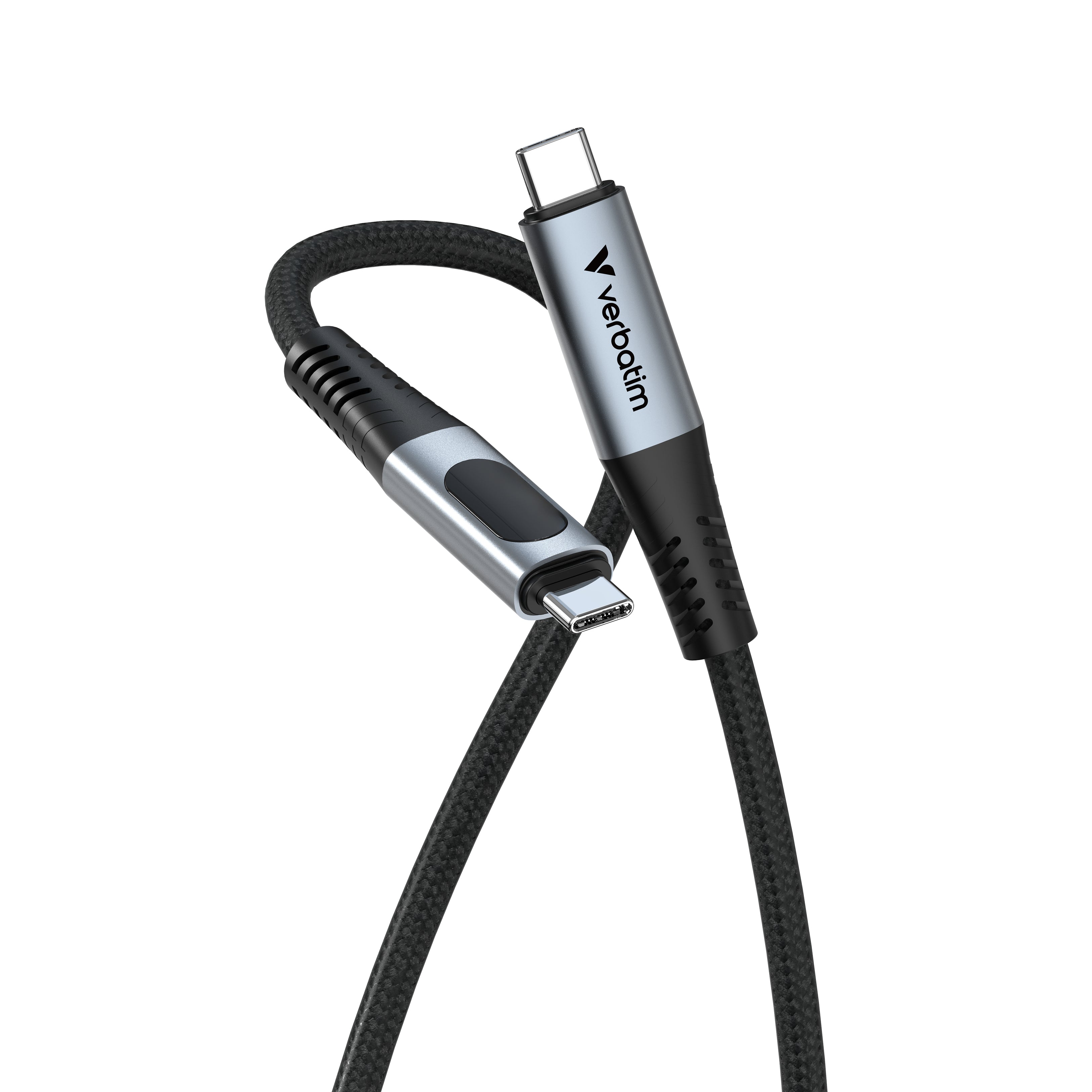 Verbatim - Câble USB - 24 pin USB-C (M) pour 24 pin USB-C (M) - USB4 - 1.2 m - jusqu'à 240 W de puissance, charge et synchronisation, débit de transfert de données jusqu'à 40 Gbps, support pour Power Delivery 3,1, affichage LED