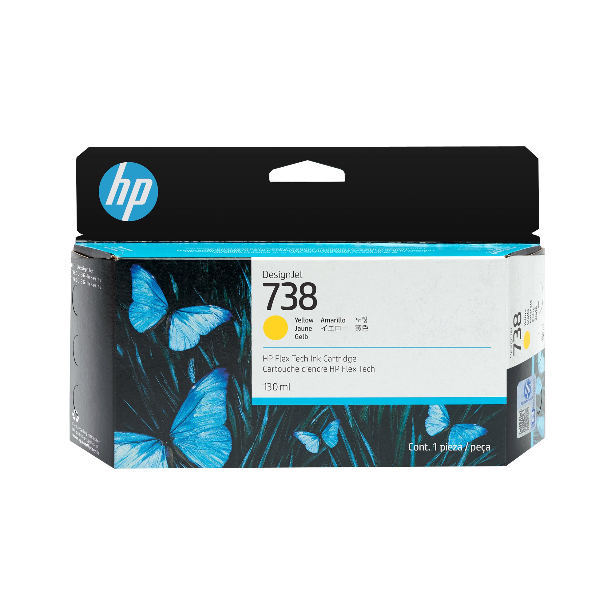 HP 738 - 130 ml - jaune - original - DesignJet - cartouche d'encre - pour DesignJet T950