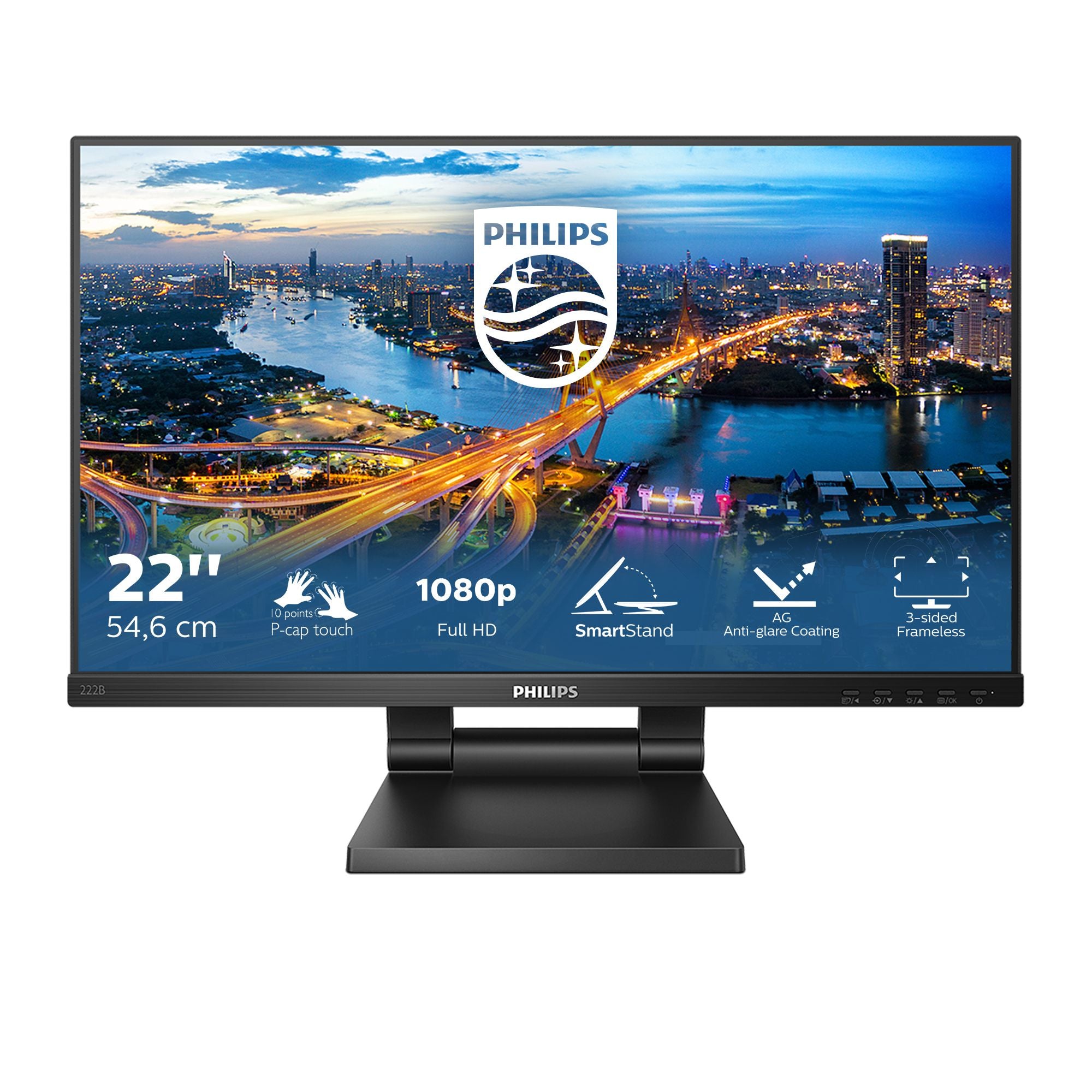 Écran Philips 222B1TC/00 21,5" (21,5") Full HD (Full HD)