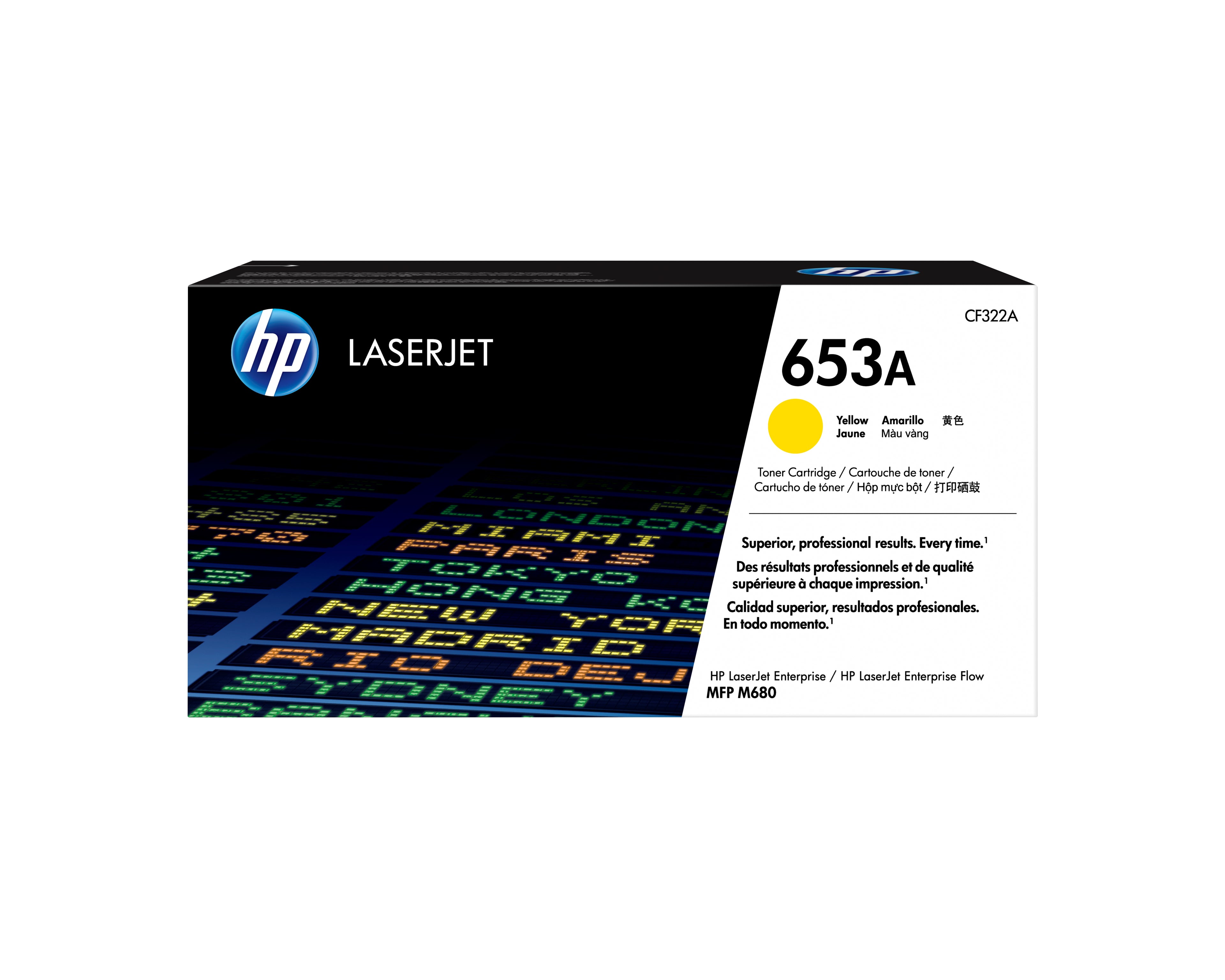 HP 653A - Jaune - original - LaserJet - cartouche de toner (CF322A) - pour Color LaserJet Enterprise MFP M680, LaserJet Enterprise Flow MFP M680