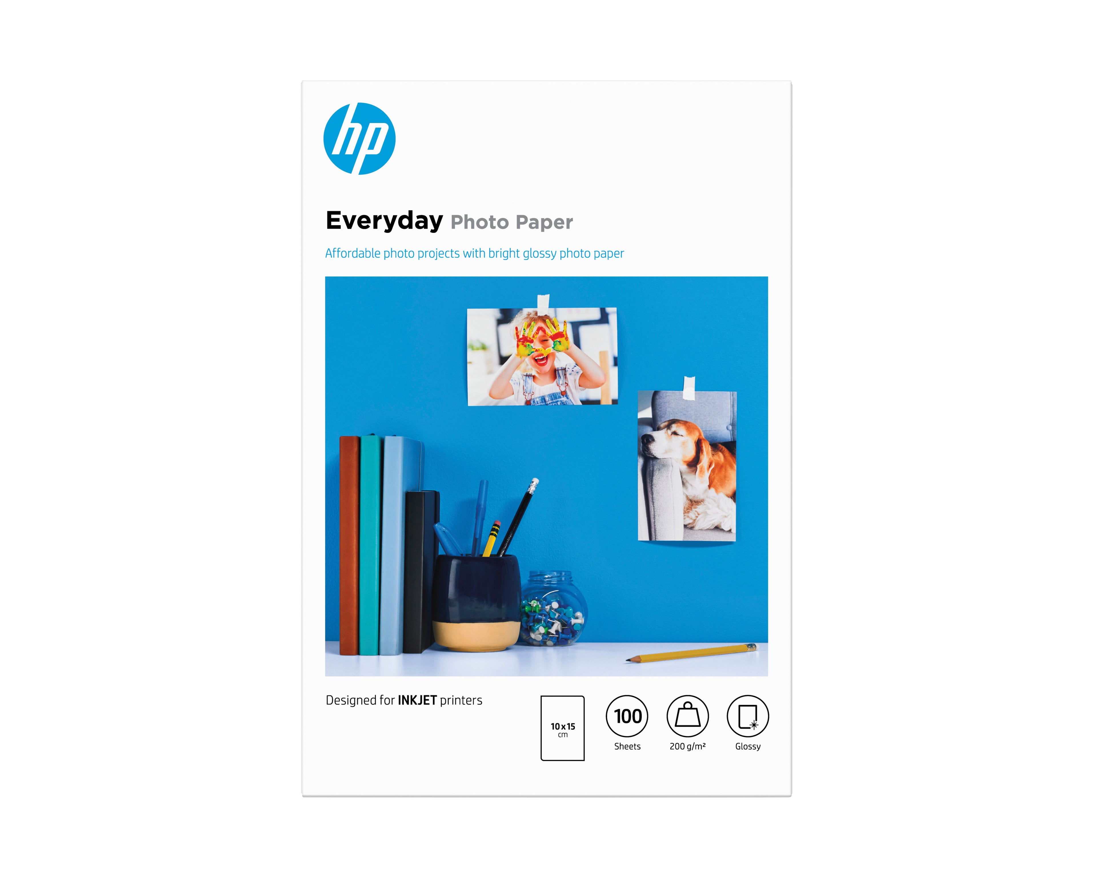 Papier photo HP Everyday Glossy - 100 feuilles 10x15