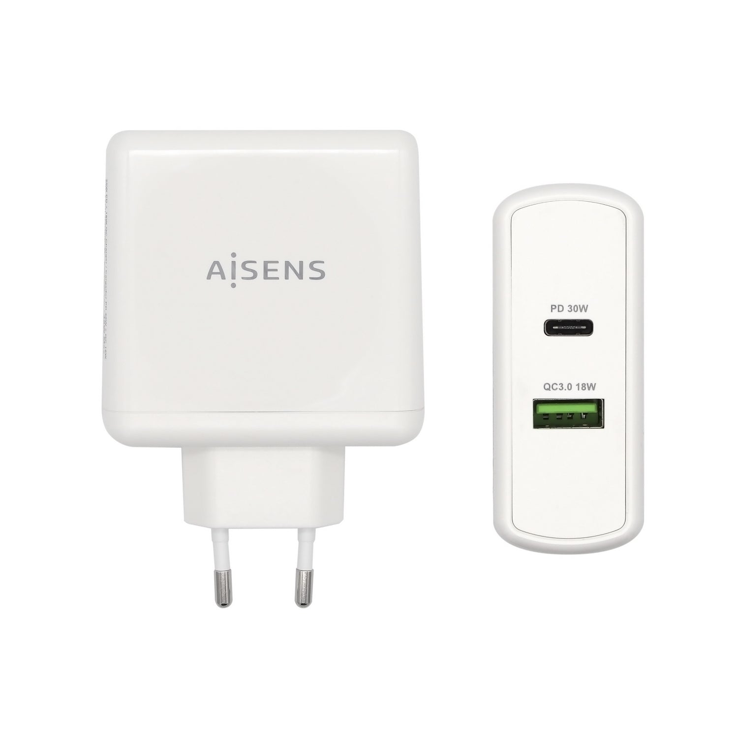 Chargeur Voiture Mur Aisens ASCH-2PD30QC-W Blanc 48 W USB-C (1 Unité)