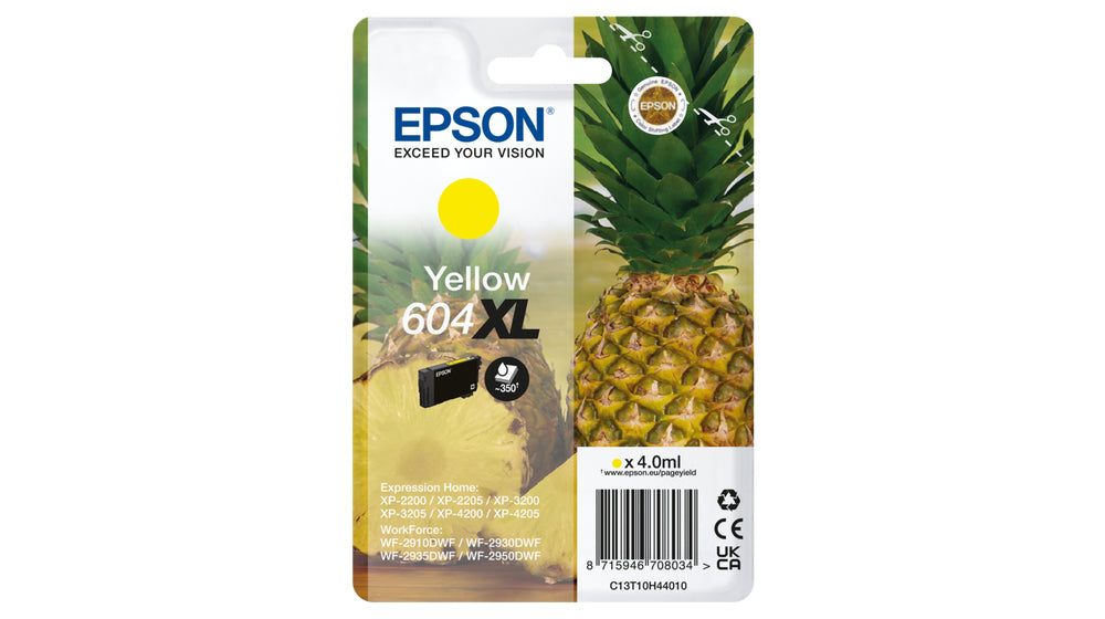 Cartouche d'encre originale Epson 604XL Jaune Noir