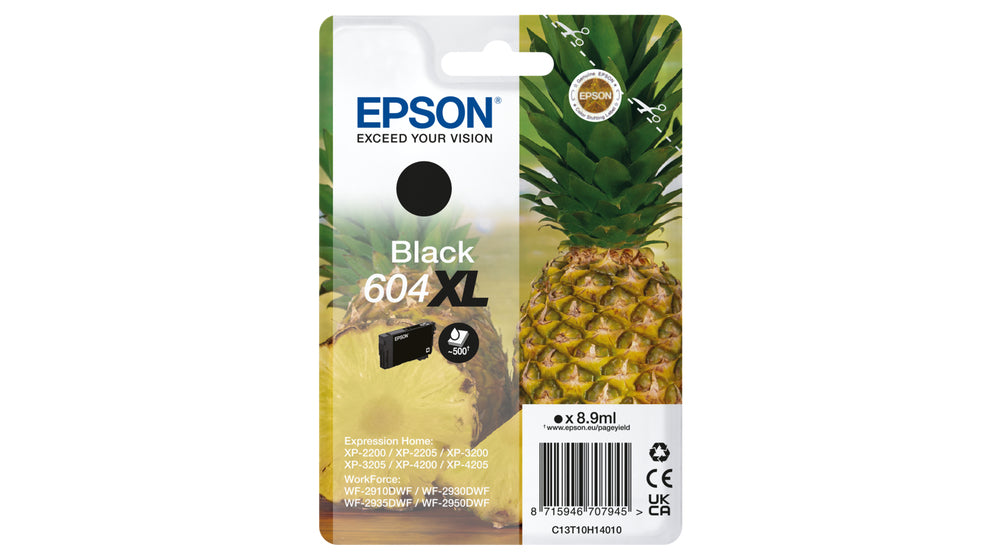 Cartouche d'encre originale Epson XP-2200 WF-2910DWF Noir (10 Unités)