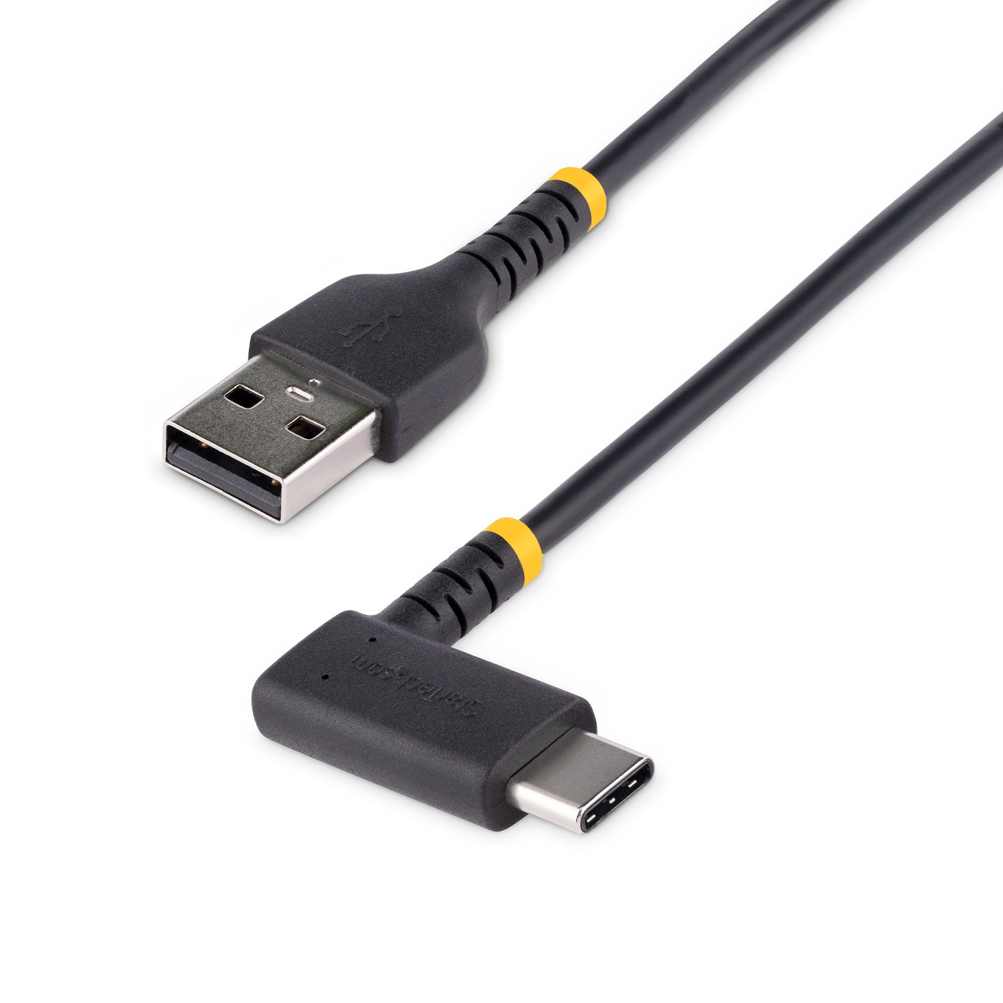 StarTech.com Câble USB A vers USB C de 1m, Cordon Chargeur Rapide USB-C - Câble USB - USB (M) droit pour 24 pin USB-C (M) angle droit - USB 2.0 - 3 A - 1 m - noir