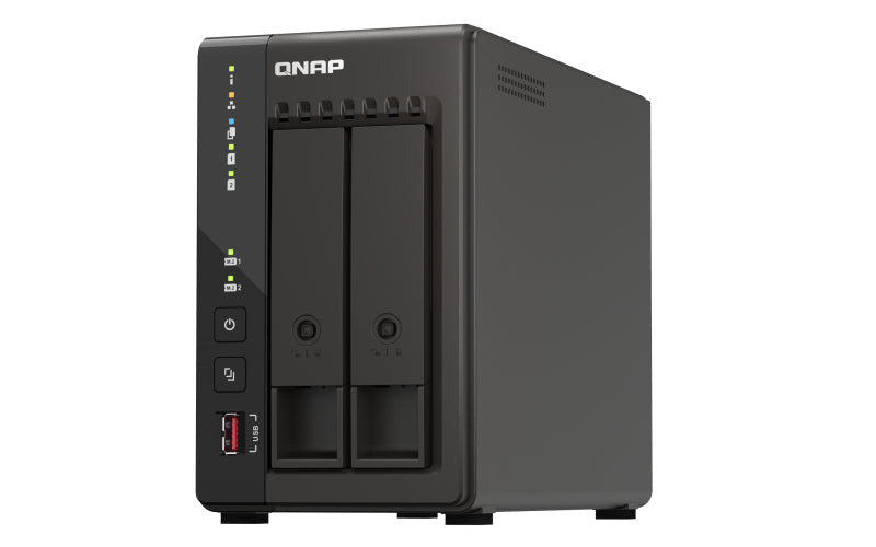 QNAP TS-253E - Serveur NAS - 2 Baies - SATA 6Gb/s - RAID 0, 1, 5, 6, 10, 50, JBOD, 60 - RAM 8 Go - 2.5 Gigabit Ethernet - iSCSI support