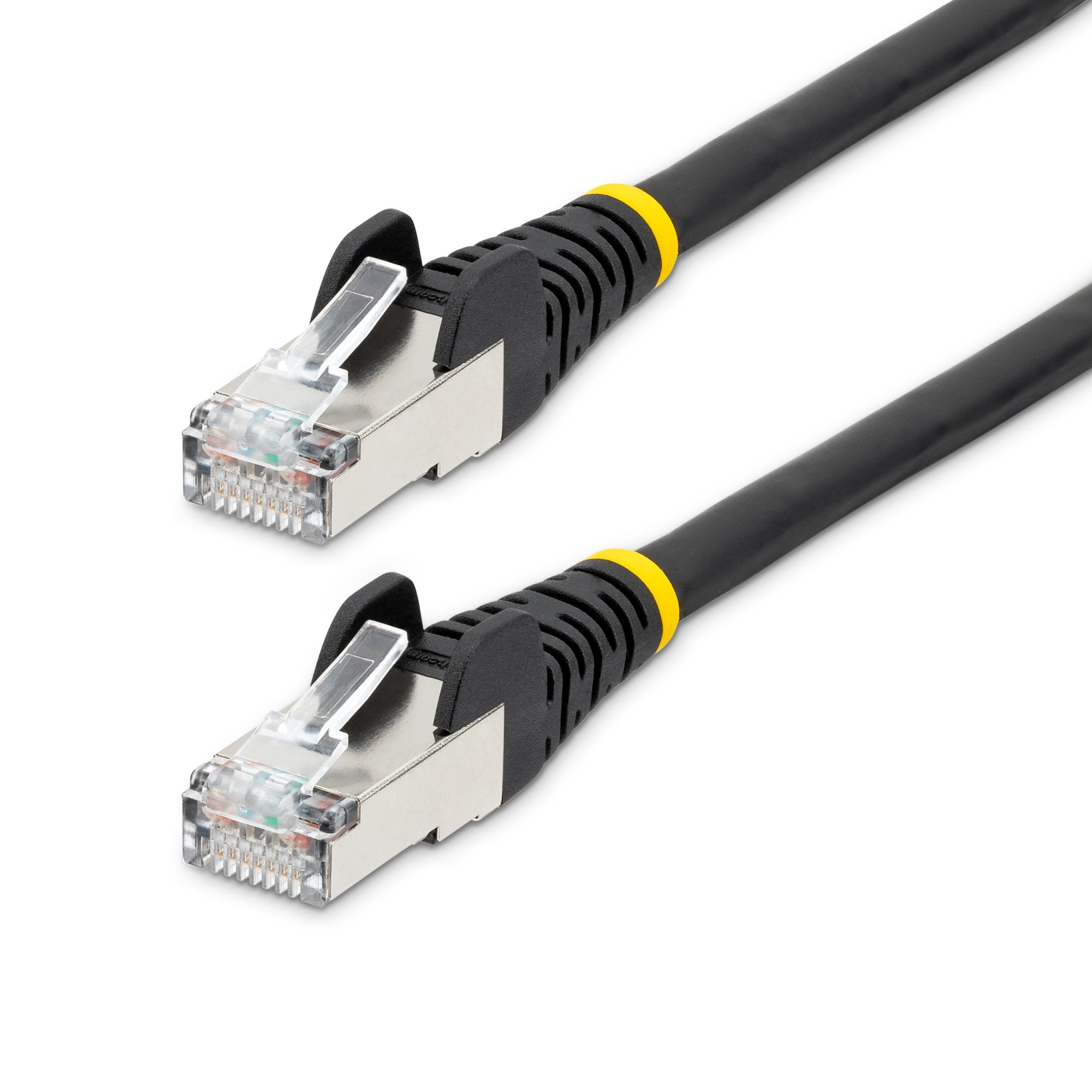 StarTech.com Câble Ethernet CAT6a 1,5m - LSZH, 10 GbE 100W PoE S/FTP - Cordon de raccordement - RJ-45 (M) pour RJ-45 (M) - 1.5 m - S/FTP - CAT 6a - IEEE 802.3bt - sans halogène, moulé, sans crochet, bloqué - noir