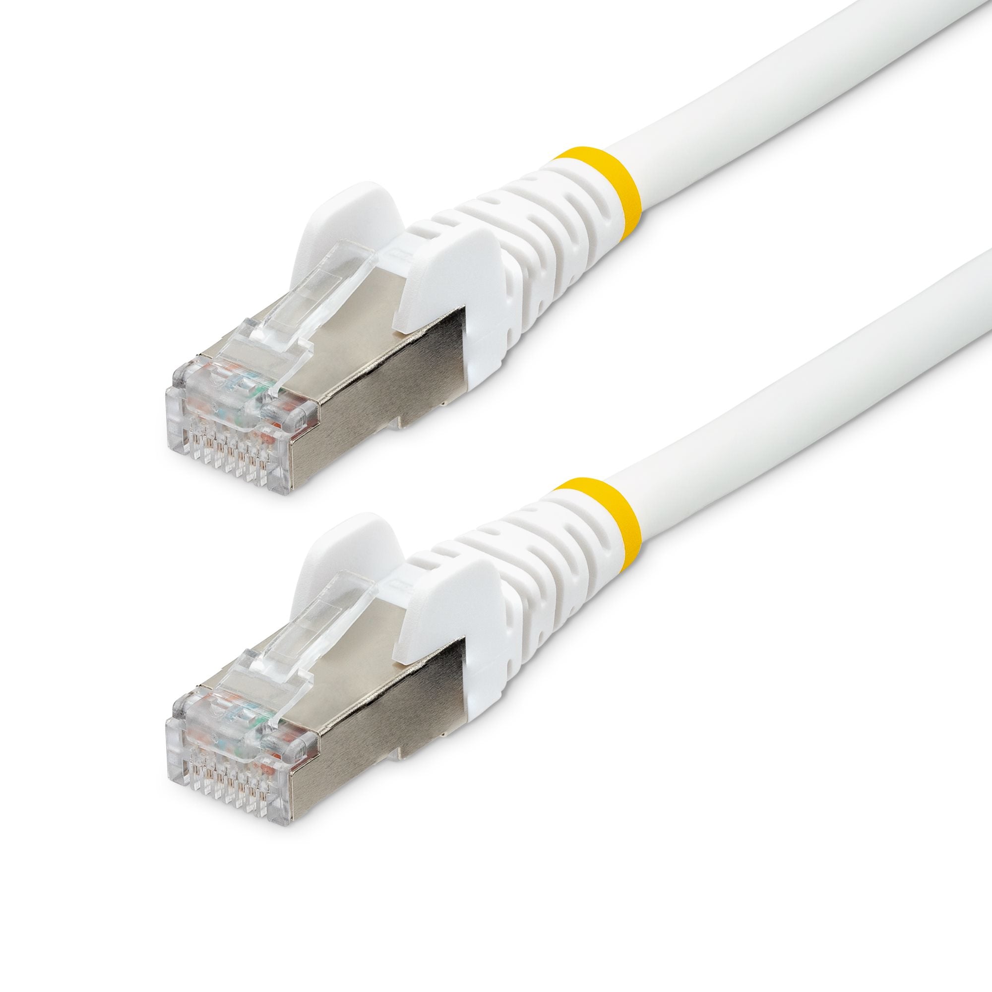 StarTech.com Câble Ethernet CAT6a 1,5m - LSZH, 10 GbE 100W PoE S/FTP - Cordon de raccordement - RJ-45 (M) pour RJ-45 (M) - 1.5 m - S/FTP - CAT 6a - IEEE 802.3bt - sans halogène, moulé, sans crochet, bloqué - blanc