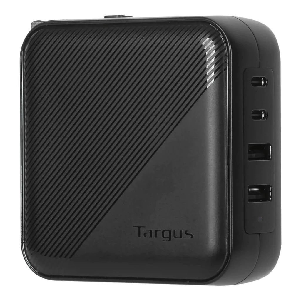 Targus - Adaptateur secteur - GaN - 100 Watt - PD - 4 connecteurs de sortie (2 x USB-C, 2 x USB de type A à 9 broches) - noir