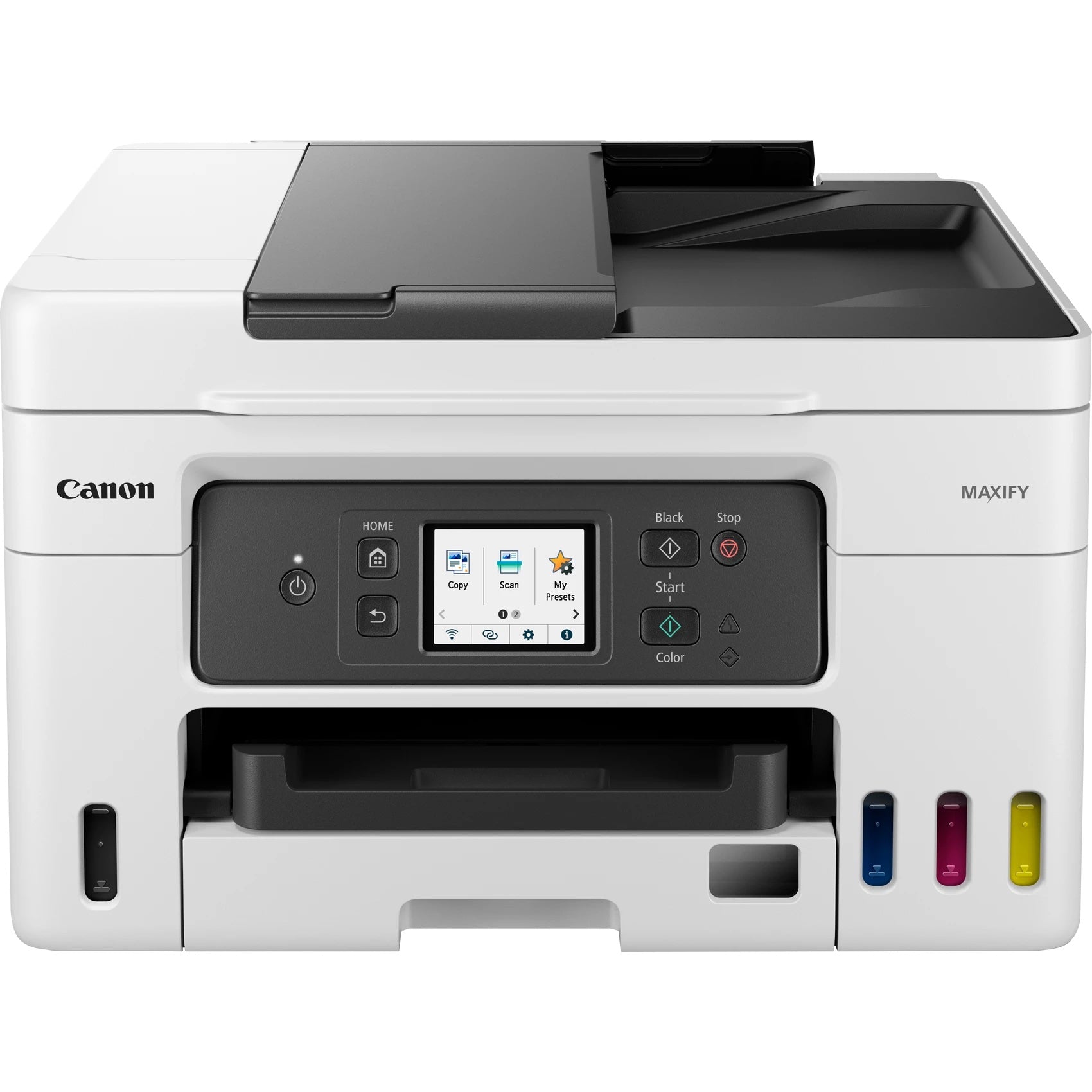 Canon MAXIFY GX4050 - Imprimante multifonctions - couleur - jet d'encre - rechargeable - Legal (216 x 356 mm) (original) - A4/Legal (support) - jusqu'à 18 ipm (impression) - 350 feuilles - 33.6 Kbits/s - USB 2.0, Wi-Fi(ac), LAN