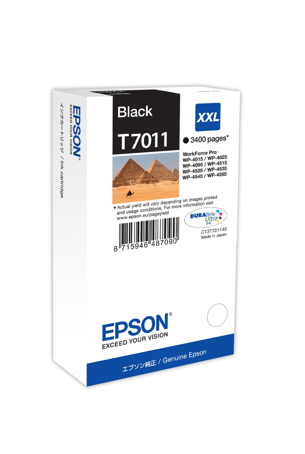 Cartouche d'encre Noire XXL T7011 - 3400p
