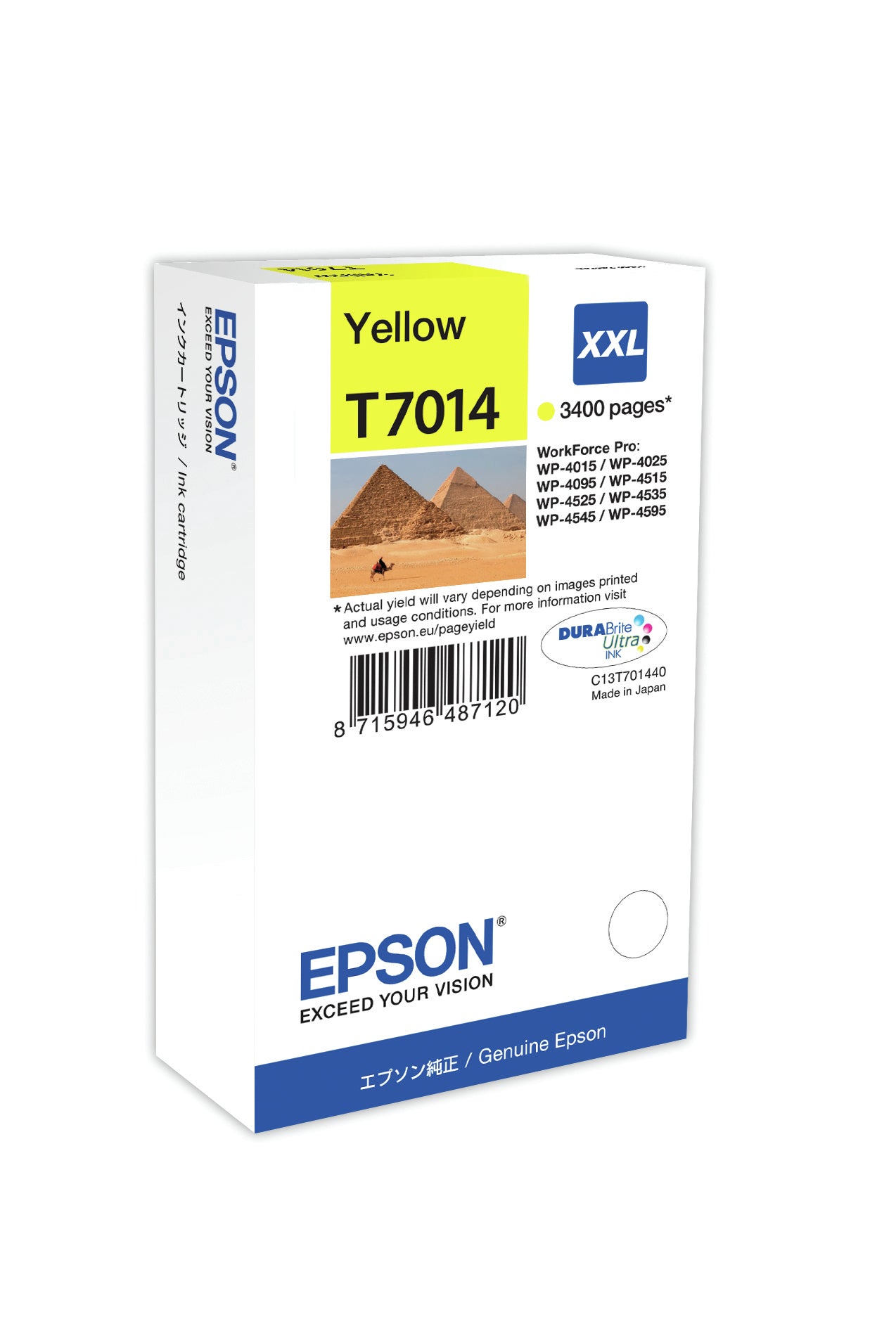 Cartouche d'encre Jaune XXL T7014 - 3400p