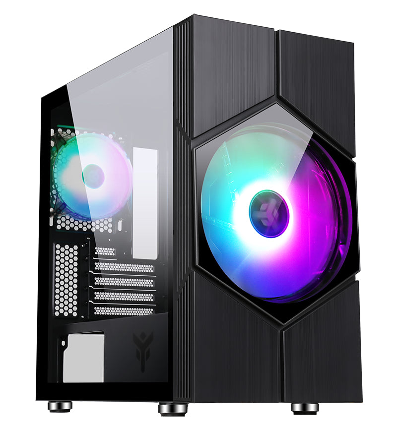 Boitier Mini Tour Micro ATX iTek Vortex RGB avec panneau vitré (Noir)