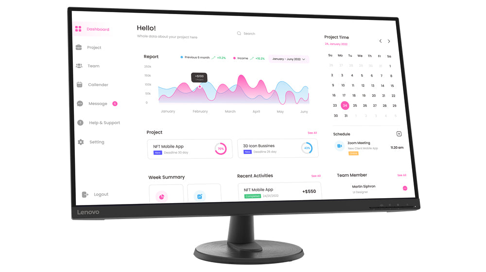Écran Lenovo D32-40 31,5" Full HD