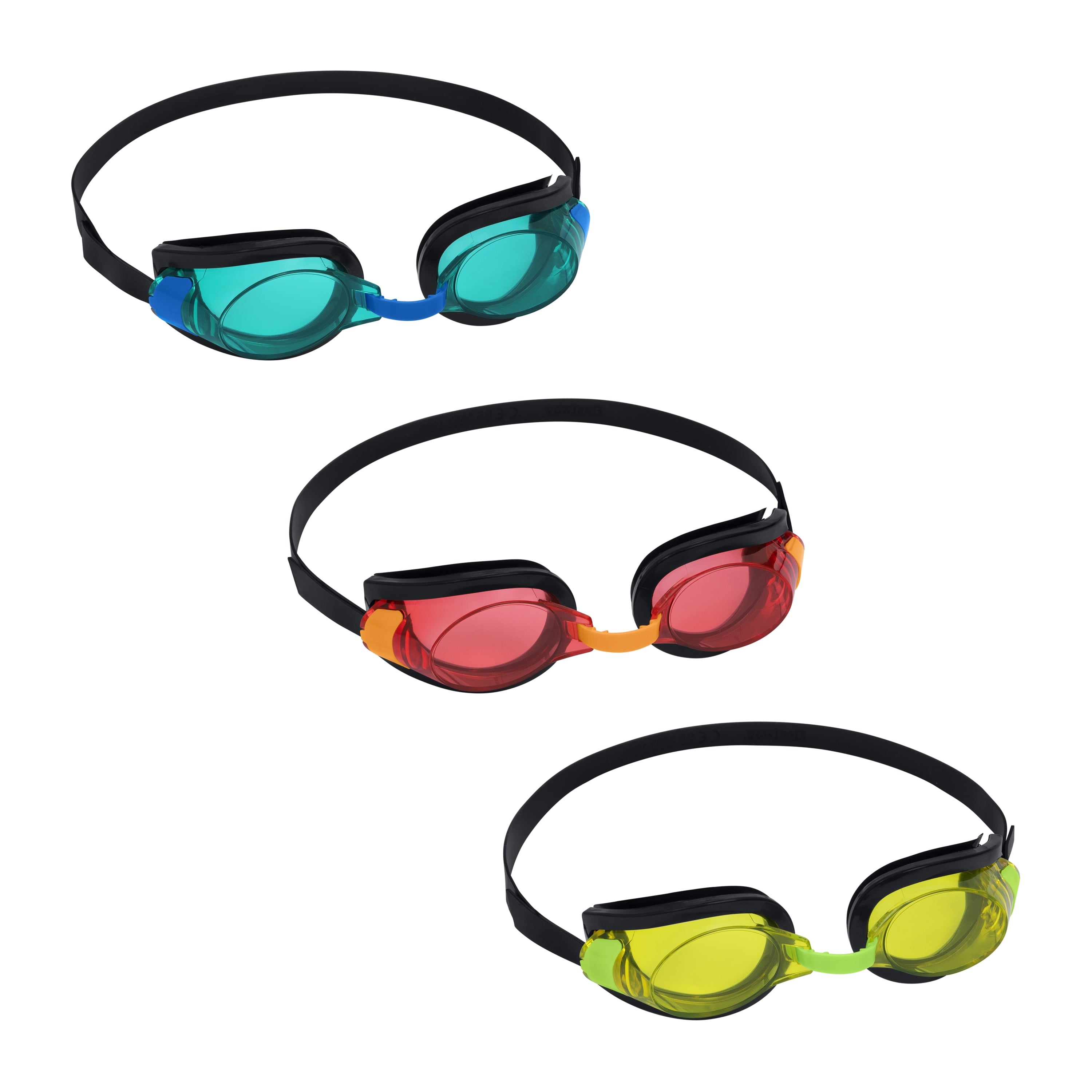 Bestway Lunettes de natation pour enfants Courroie en silicone Couleur assortie +3 ans Plage et Piscine 21080