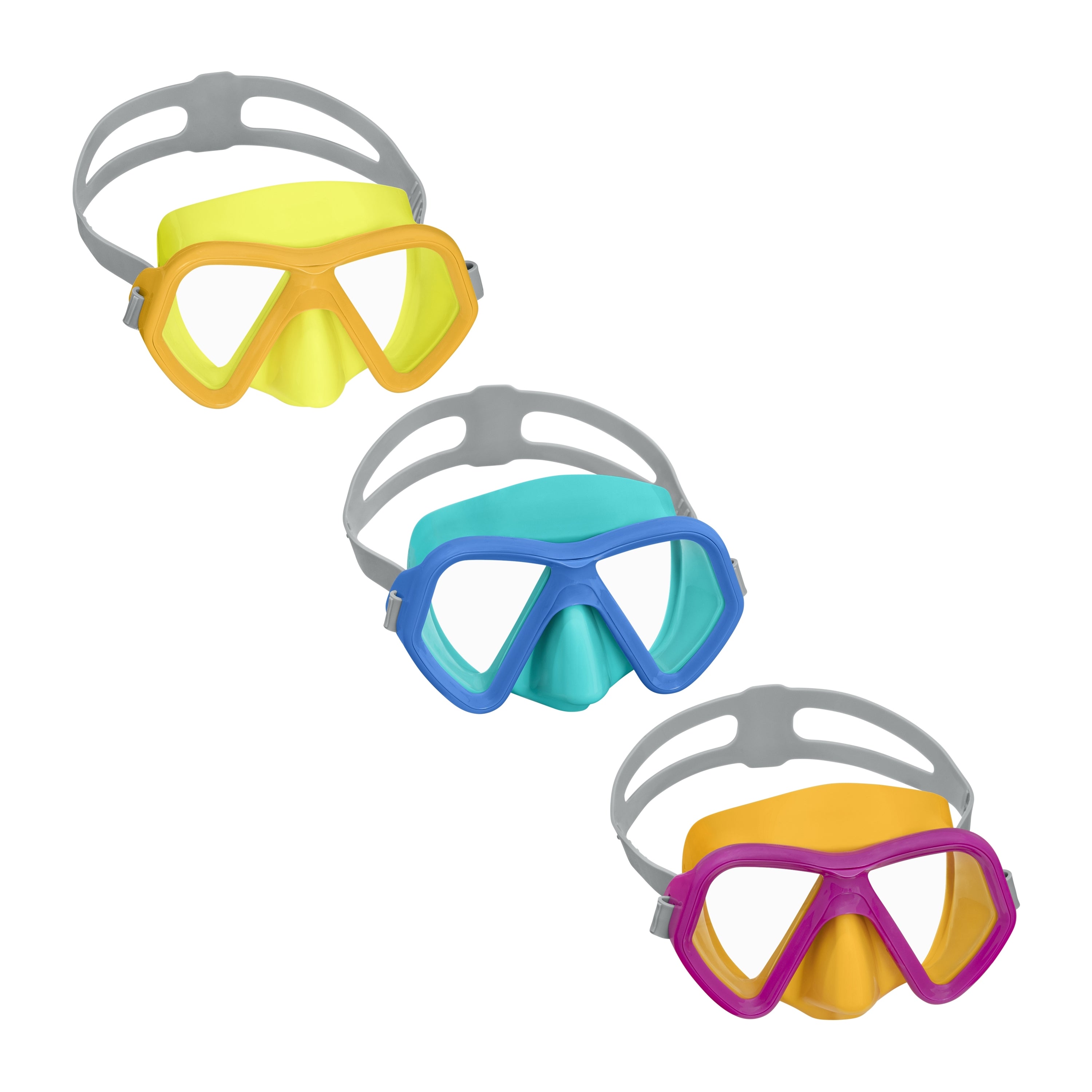 Bestway Masque de Plongée Junior Sangle Anatomique Couleur Assortie +7 Ans Plage et Piscine 22040