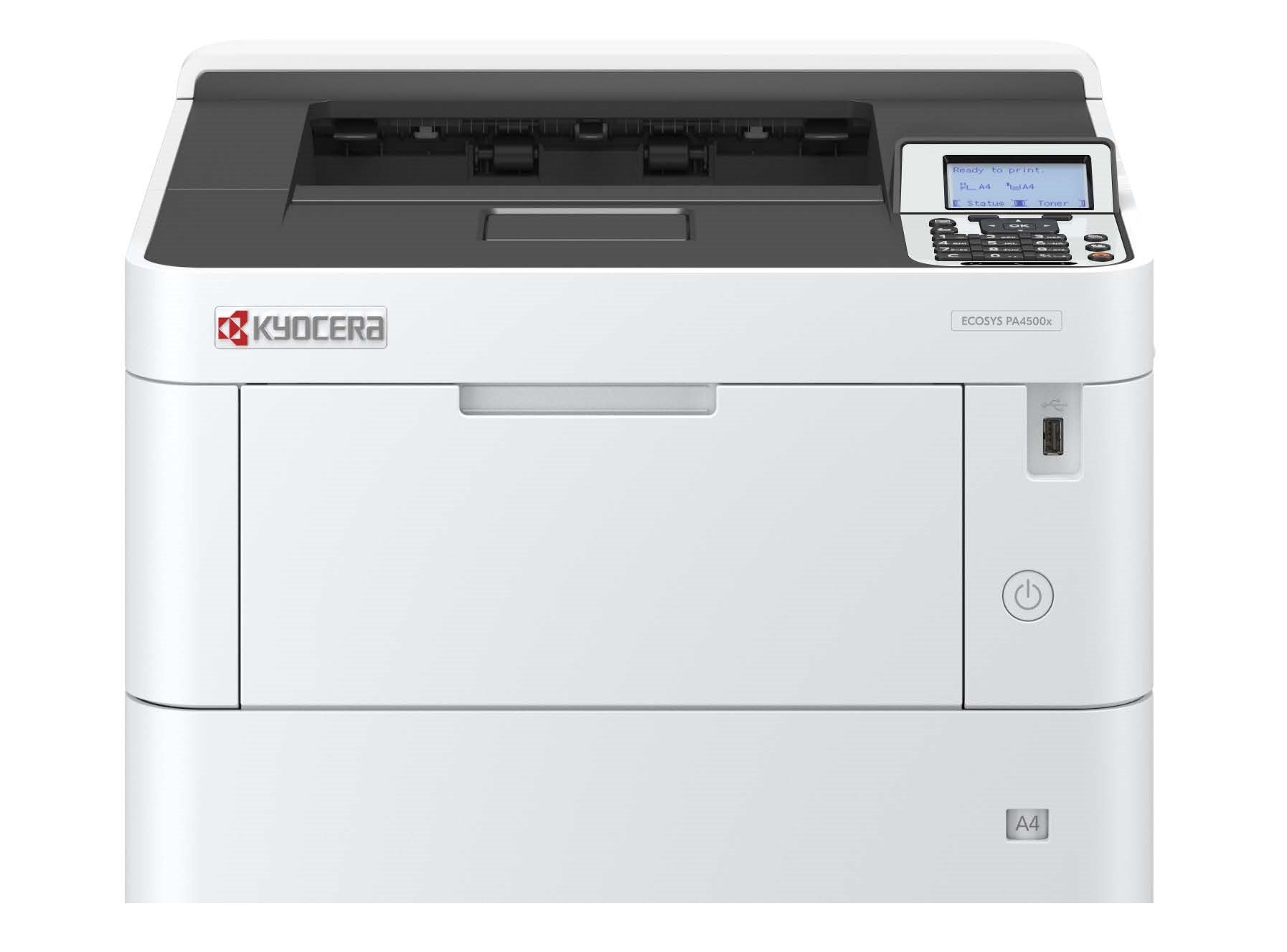 Kyocera ECOSYS PA4500X - Imprimante - Noir et blanc - Recto-verso - laser - A4/Legal - 1200 x 1200 ppp - jusqu'à 45 ppm - capacité : 600 feuilles - USB 2.0, Gigabit LAN, hôte USB