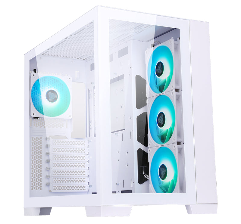 Boitier Moyen Tour ATX iTek Dark Cave RGB avec panneau vitré (Blanc)