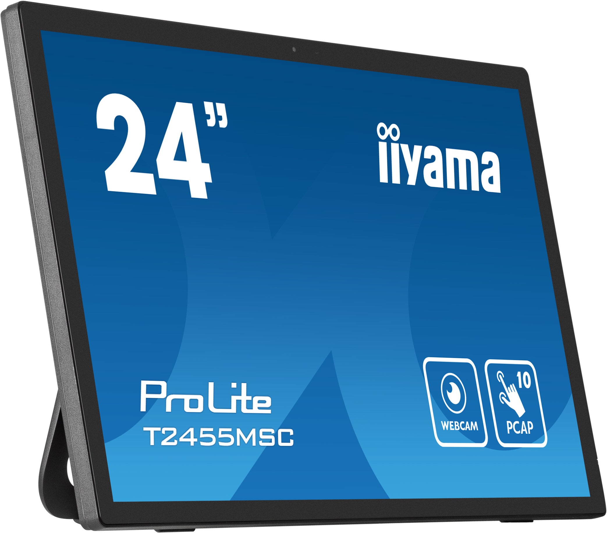 iiyama ProLite T2455MSC-B1 - Écran LED - 24" (23.8" visualisable) - écran tactile - 1920 x 1080 Full HD (1080p) - IPS - 400 cd/m² - 1000:1 - 5 ms - HDMI, DisplayPort, USB - haut-parleurs - noir mat