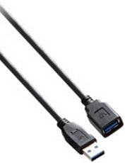Câble USB V7 V7E2USB3EXT-1.8M-2N Noir 1,8 m