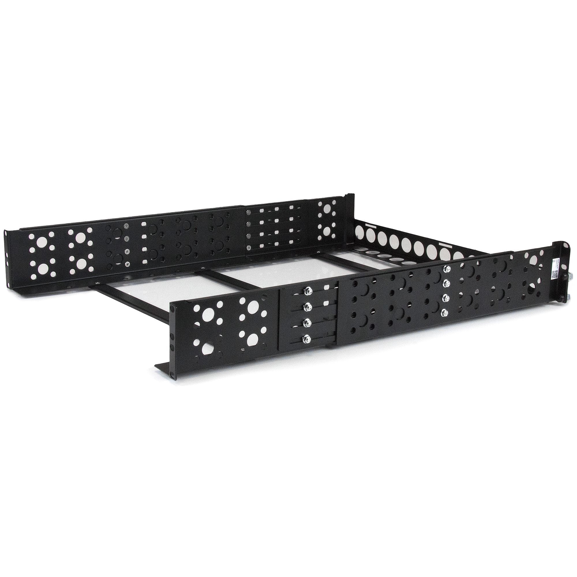 StarTech.com Rails 2U fixes - Universels - Rails pour rack serveur - 19" - Profondeur réglable - Rail de rack - noir - 2U - 19" - pour P/N: RK2433BKM, RK2537BKM, RK3236BKF, RK4236BKB, RK4242BK24, RK4242BK30, RKQMCAB12V2