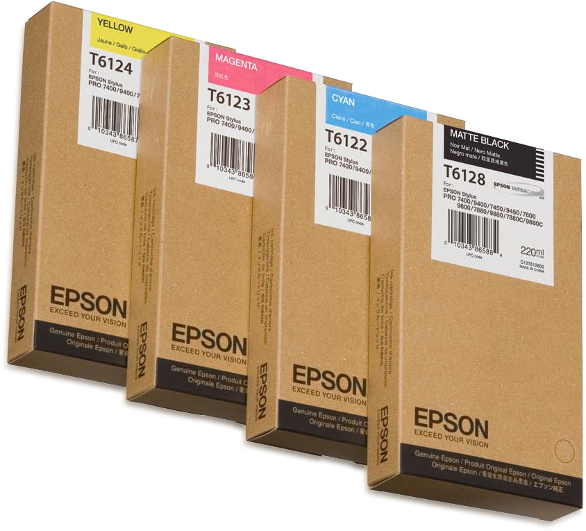 Epson T6122 - 220 ml - cyan - original - cartouche d'encre - pour Stylus Pro 7400, Pro 7450, Pro 9400, Pro 9450